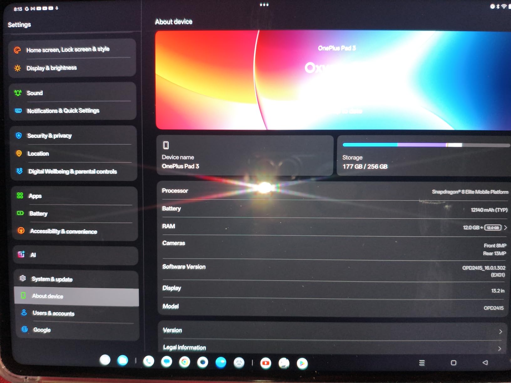 OnePlus Pad 3 Storm Blue, 13.2
