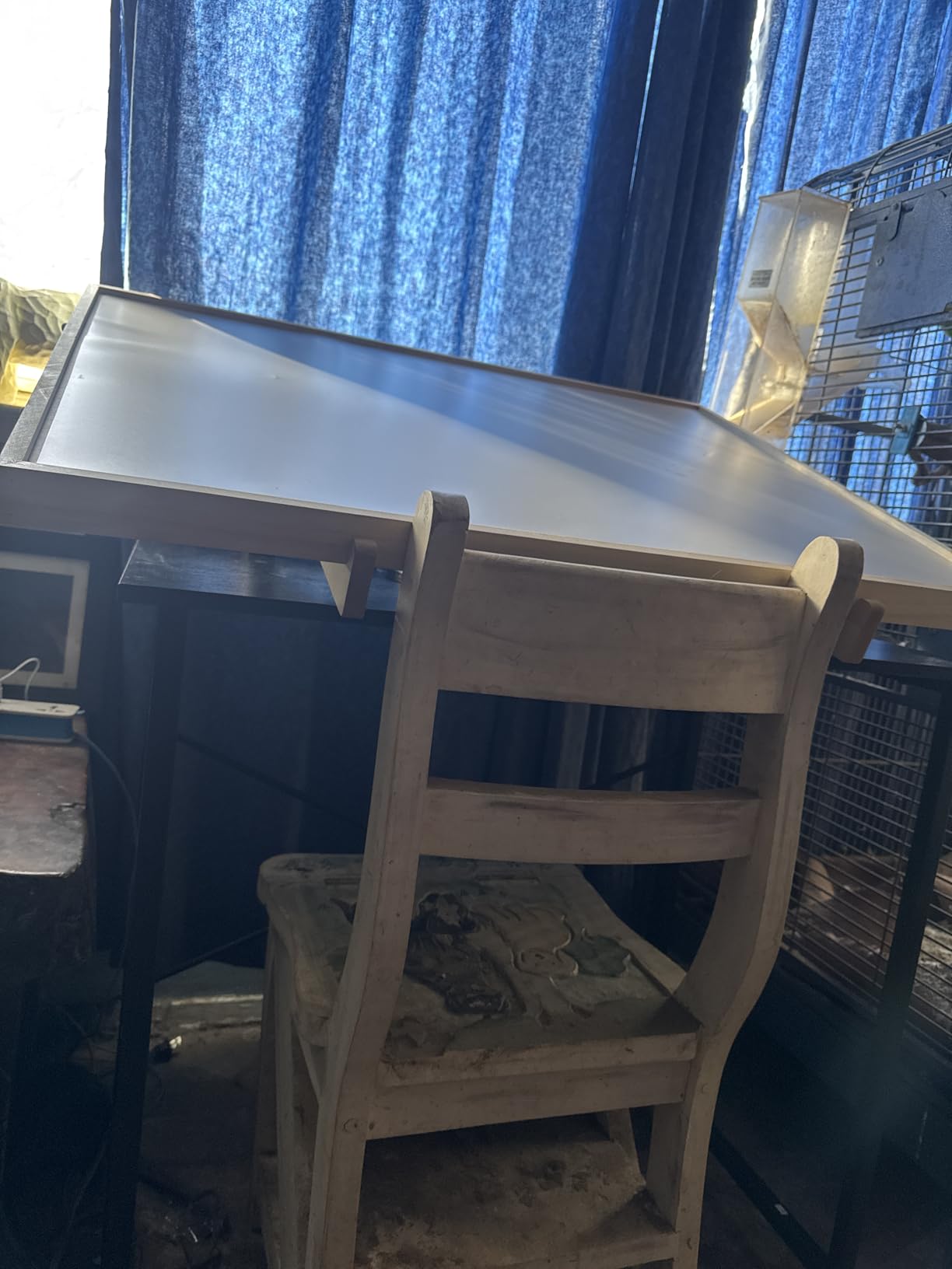 DUMOS 32 in Small Computer Desk for Home Office, Modern Study Work Table Simple Style for Bedroom, Writing Desks with X-Shaped Reinforcement, Rust - Customer Photo 1