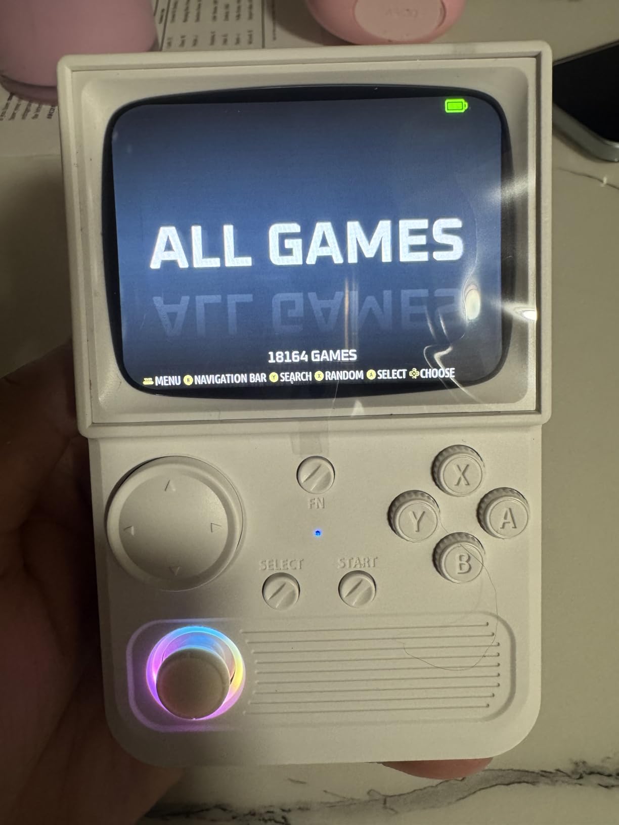 R36T Retro Gaming Console, 3.5'' IPS Screen CRT-Inspired, Handheld Game Console with 18000+ Classic Games, 3500mAh Battery, Black 64GB - Customer Photo 1