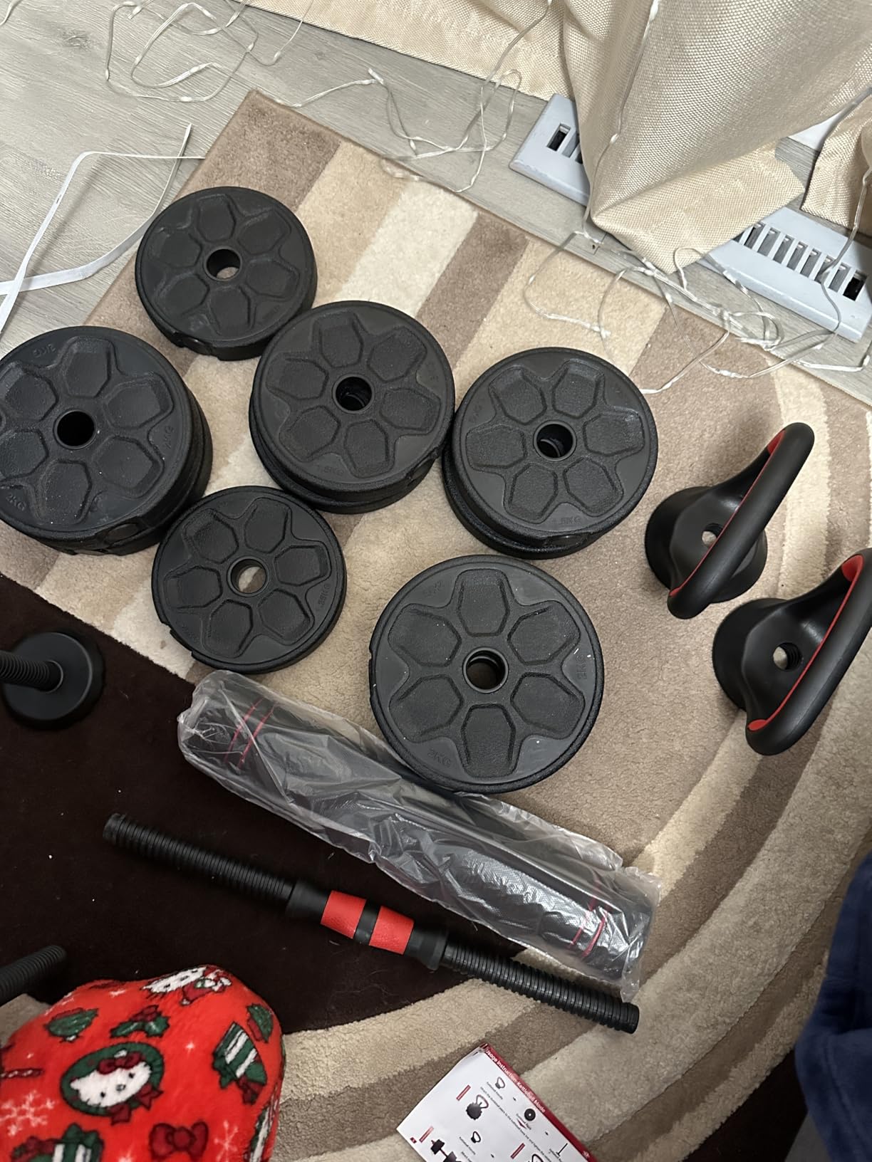 BDSHE Adjustable Dumbbell Set, 20/33/45/70/90lbs Free Weight Set with Connector, 4 in1 Dumbbells Set Used as Barbell, Kettlebells, Push up Stand, Weight Set for Home Gym Suitable Men/Women - Customer Photo 2