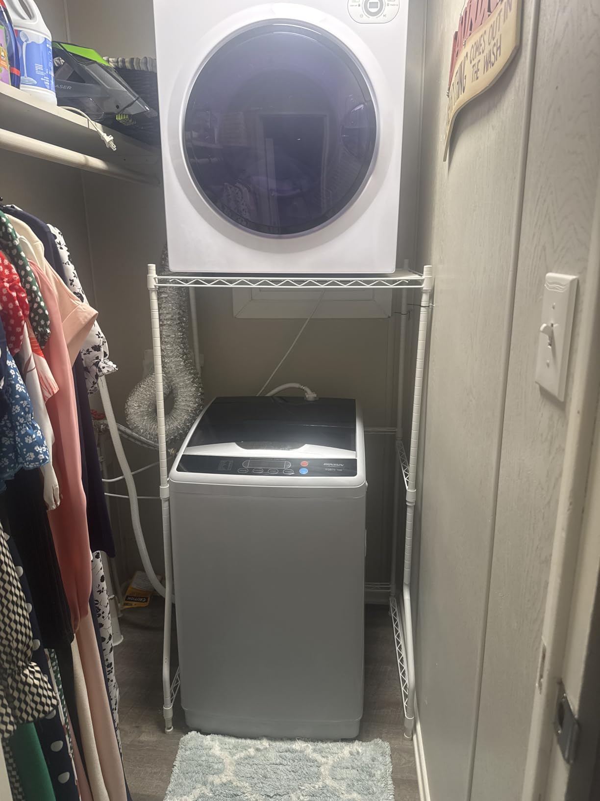 ROVSUN 25LBS Full Automatic Washing Machine and 2.6CuFt Portable Clothes Dryer Set, Electric Laundry Washer and Dryer Combo Set with Stainless Steel Inner Tub, for Apartment, Dorms, Home - Customer Photo 1