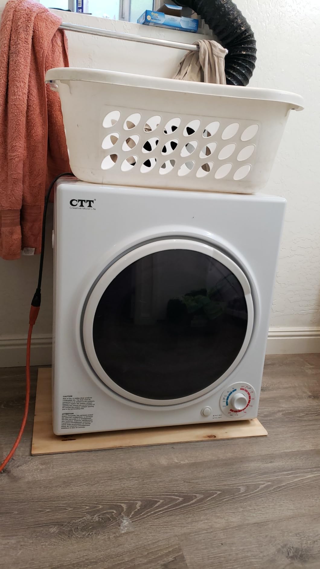 CTT 3.5 cu.ft Portable Dryer for Apartments,1500W Compact Dryer with 4 Drying Modes,120V Electric Dryers for Laundry, Apartments, RVs, Dorms, Black - Customer Photo 2