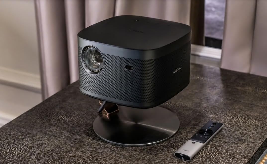 XGIMI Elfin Flip Plus Portable Projector, Google TV with Licensed Netflix, 500 ISO Lumens, 1080P Resolution Home Projector, Build-in Adjustable Stand, Lightweight and Compact Design - Customer Photo 3