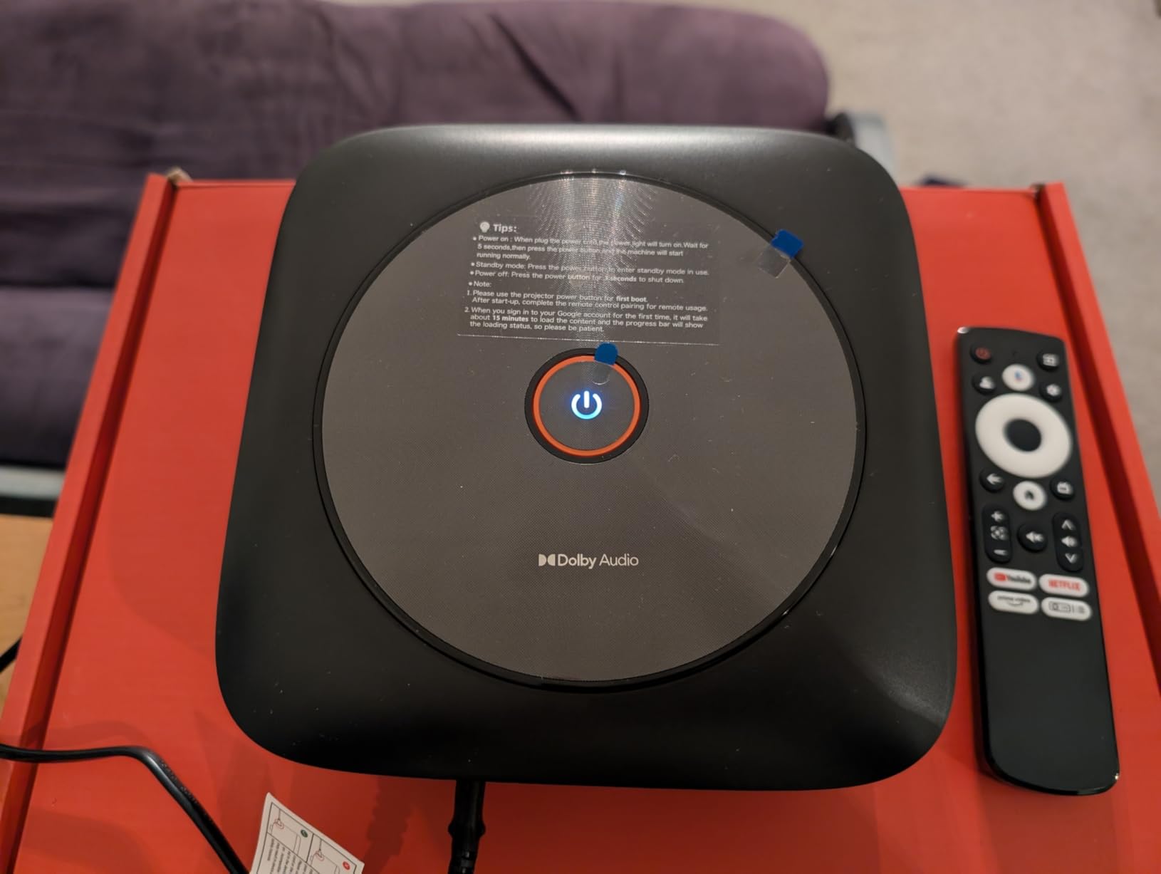 1500 ANSI Official Licensed Google TV Smart Projector, HAPPRUN 4K Full HD Home Theater with Auto Focus, Dolby Sound, Wi-Fi Bluetooth, Built-in Apps, Compatible with Phone & PC, Indoor & Outdoor Use - Customer Photo 2