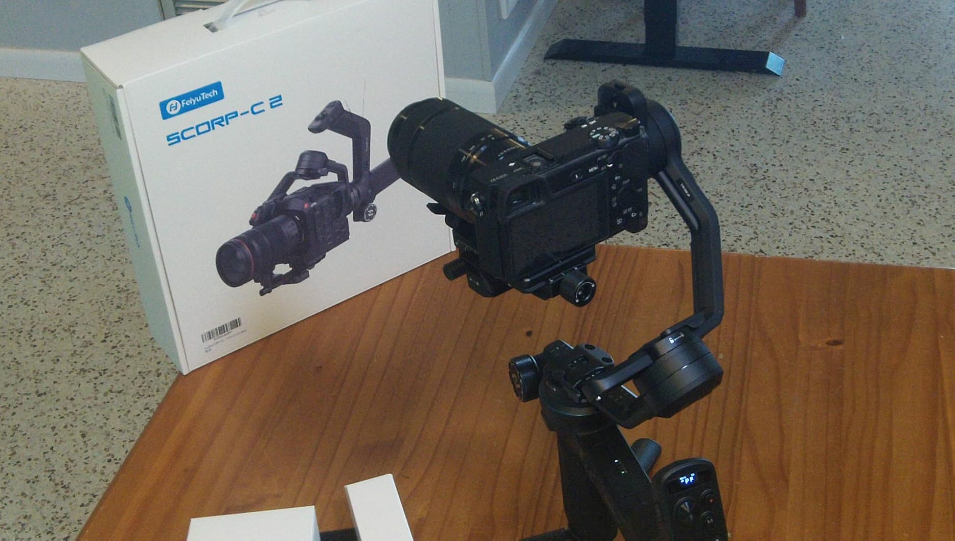 FeiyuTech SCORP-C2 3-Axis Gimbal Stabilizer with AI Tracking for DSLR, Mirrorless & Vlogging Camera, 7.72 lb (3.5 kg) Payload | Quick Landscape/Portrait Switch | Gesture Control - Customer Photo 1