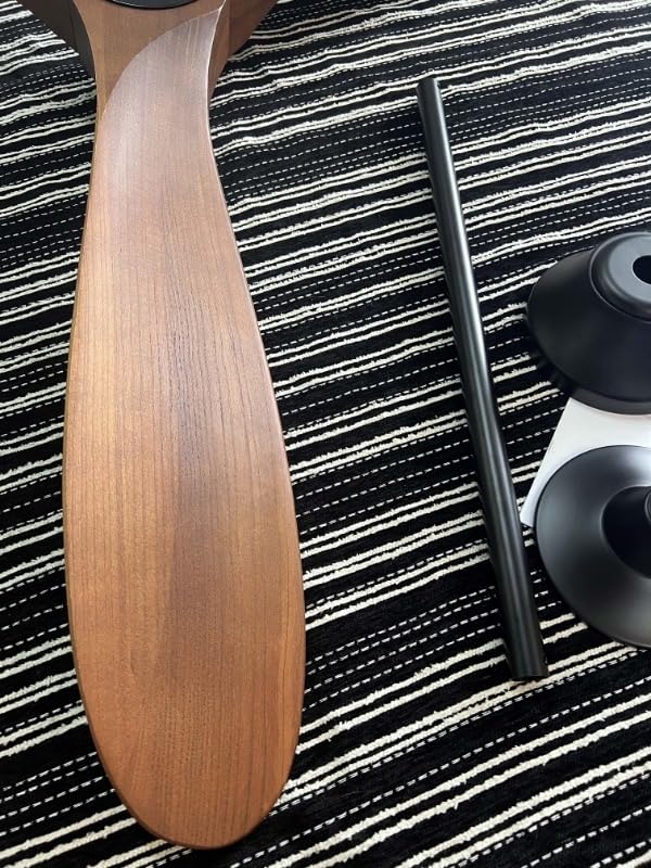 60 inch Outdoor Ceiling Fan No Light for Patios, Ceiling Fans Without Lights with Smart App and Remote Control, Damp Rated 3 Blades Wood Propeller Fan for Exterior Outside Porch, High CFM, Walnut - Customer Photo 2