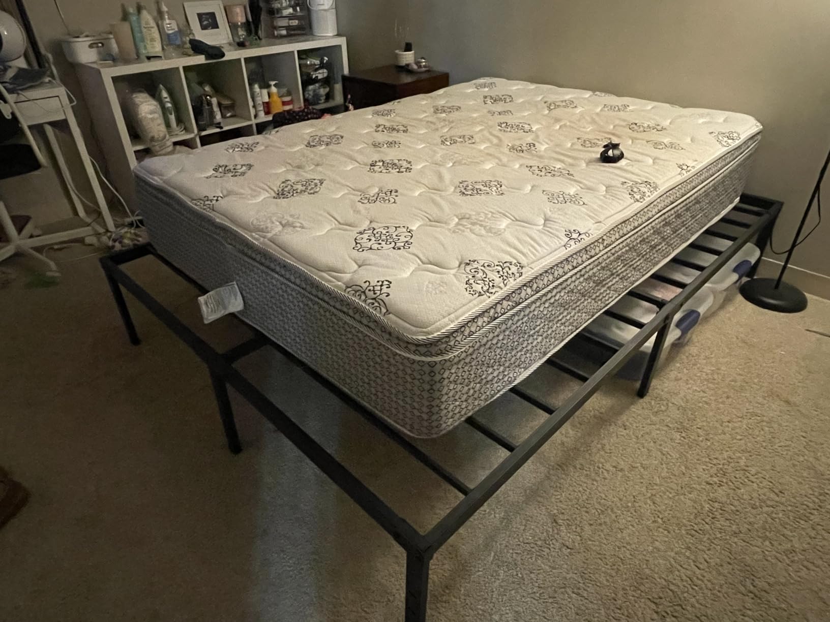 Sweetcrispy Queen Bed Frame - Heavy Duty Metal Platform Bed Frames Queen Size with Storage Space Under Frame, No Box Spring Needed, 14 Inches, Sturdy Steel Slat Support - Customer Photo 1
