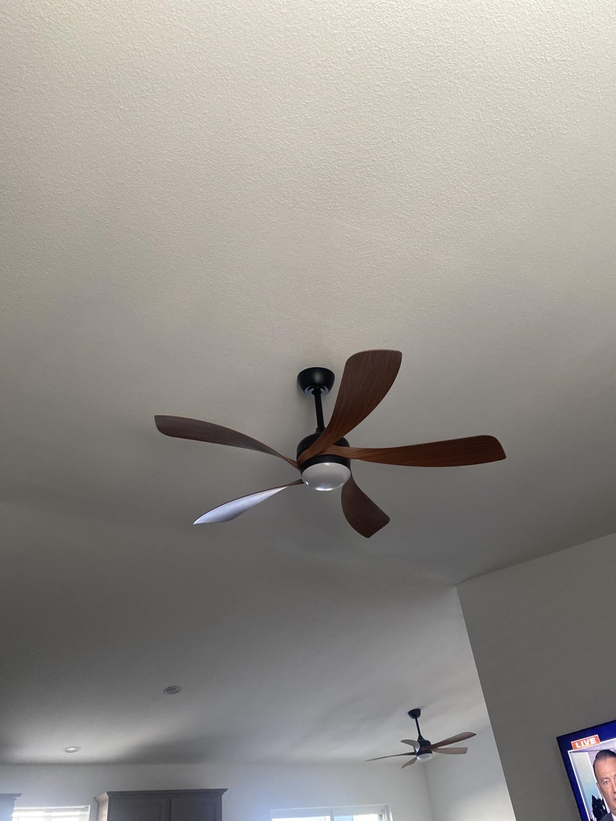 Sofucor 52 Inch Smart Ceiling Fan with Light, Modern Ceiling Fan with Dimmable Memory LED, Compatible with Alexa/Google/App, 6 Speeds 5000CFM, Timer Quiet Reversible DC Motor, 5 Plastic+ABS Blades - Customer Photo 2