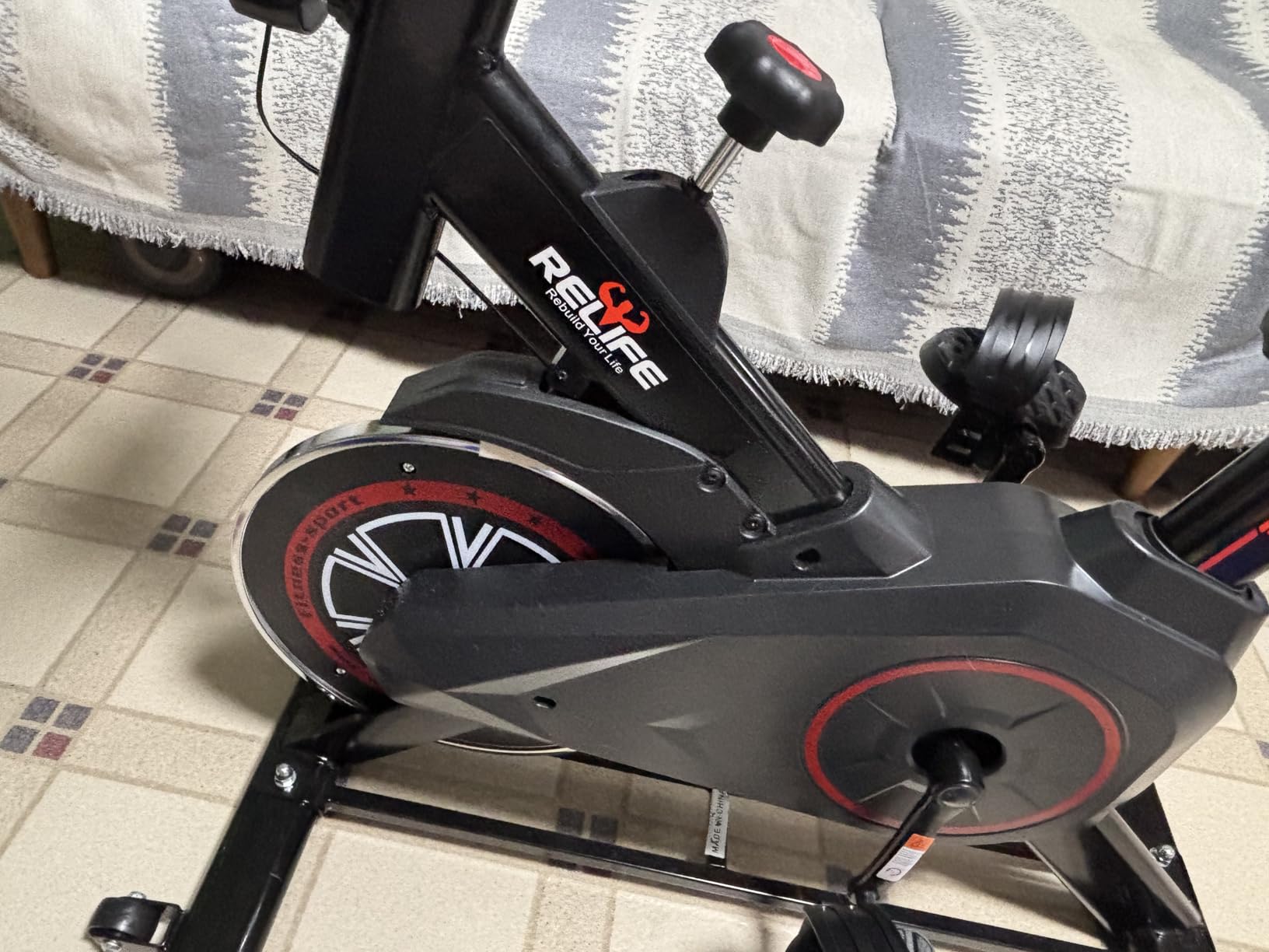 RELIFE REBUILD YOUR LIFE Exercise Bike Stationary for Home Indoor,Cycling Bike with Silent Belt Drive for Home Cardio,Brake Pad Resistance with djustable & Comfort Seat/PAD Holder/LCD Monitor. - Customer Photo 1