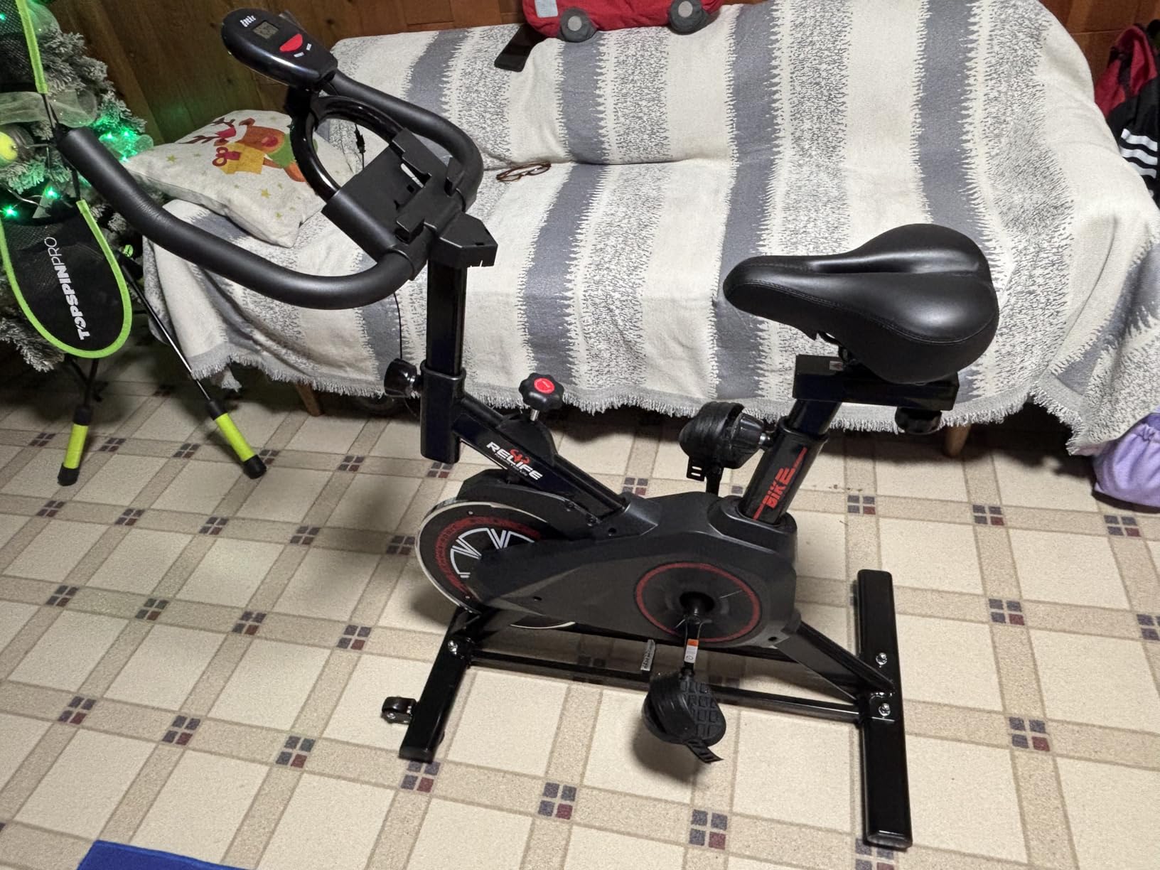 RELIFE REBUILD YOUR LIFE Exercise Bike Stationary for Home Indoor,Cycling Bike with Silent Belt Drive for Home Cardio,Brake Pad Resistance with djustable & Comfort Seat/PAD Holder/LCD Monitor. - Customer Photo 2