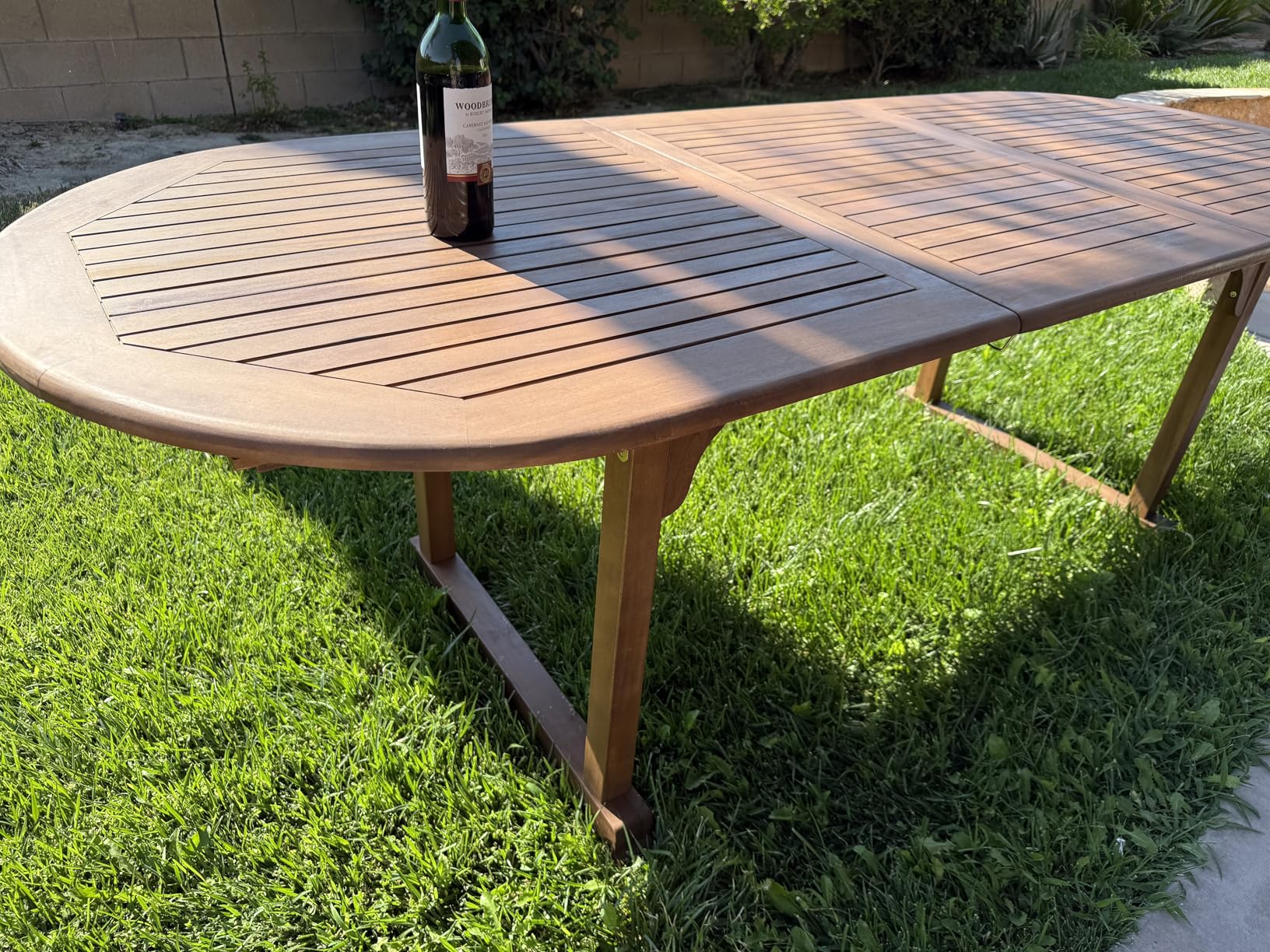 PHI VILLA 9 Pieces Acacia Wood Outdoor Dining Set for 8, Expandable Teak Wooden Table & Chairs, Large Farmhouse Furniture Set - Customer Photo 2