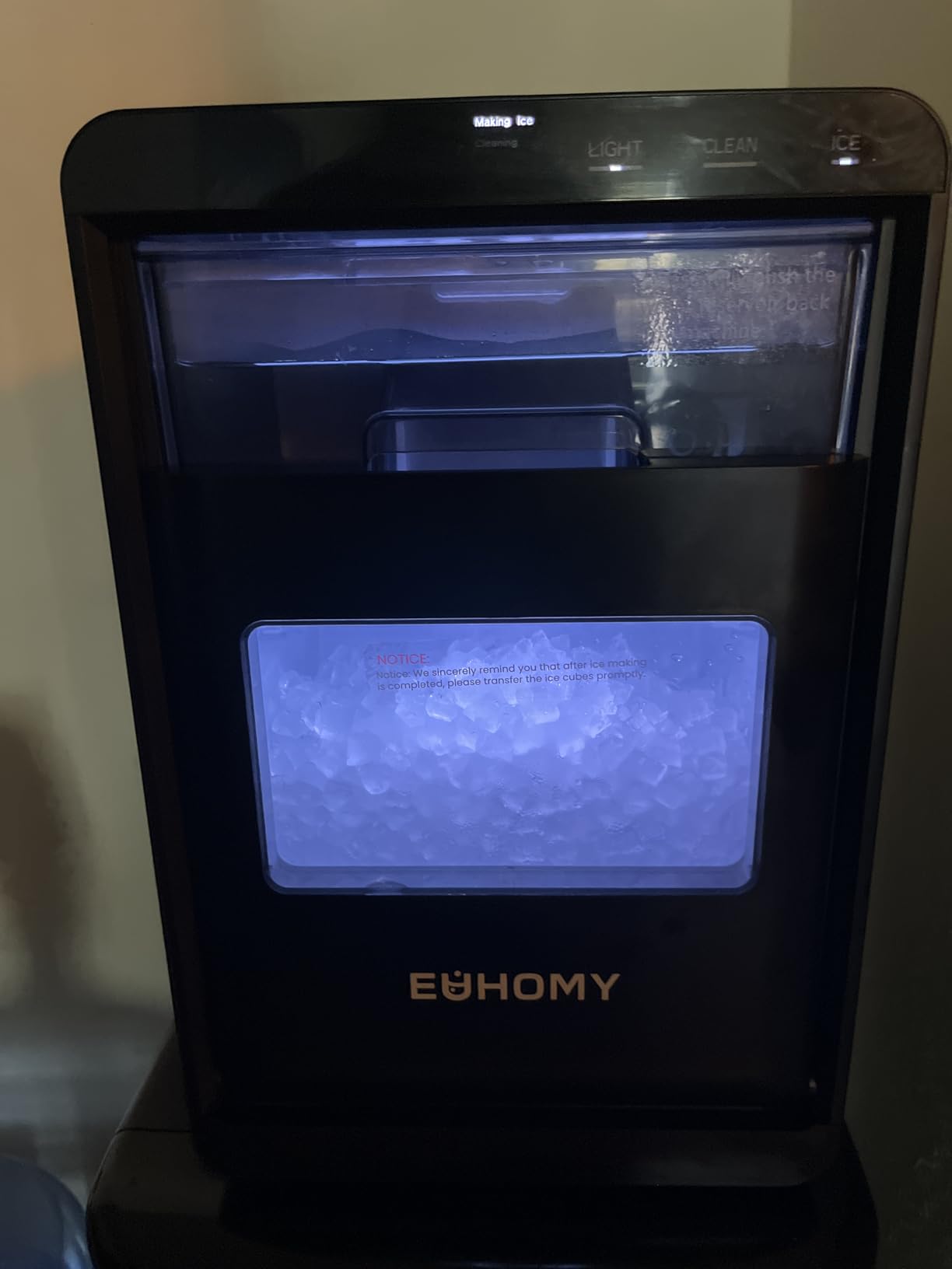 EUHOMY Nugget Ice Maker Countertop, 40Lbs/24H Pebble Ice Maker Machine, Self-Cleaning Countertop Sonic Ice Makers with Ice Scoop&Basket, Pellet Ice Maker Machine for Home/Kitchen/Office - Customer Photo 4
