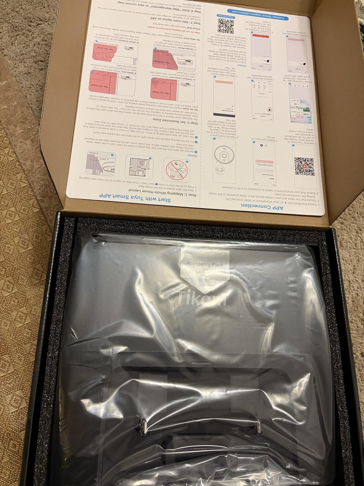 Tikom Robot Vacuum and Mop, 6000Pa Robotic Vacuum Cleaner with Self-Emptying Base, 90 Days Capacity, LiDAR Navigation, Home Mapping, Ideal for Pet Hair, Hard Floors, Carpet (L8000 Plus) - Customer Photo 2