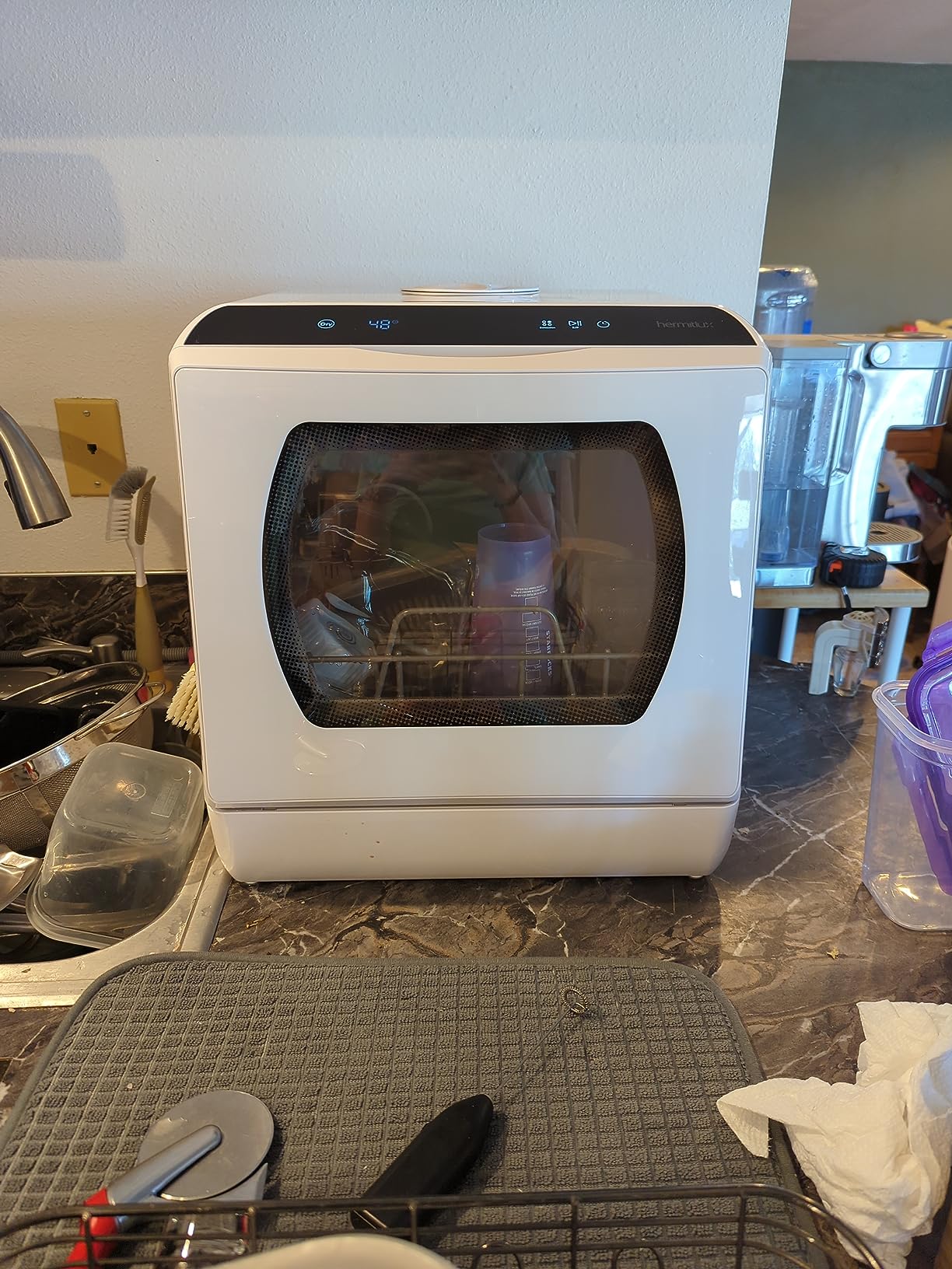 Hermitlux Countertop Dishwasher, 6 Wash Programs Slim Size Portable Dishwasher - Customer Photo 1