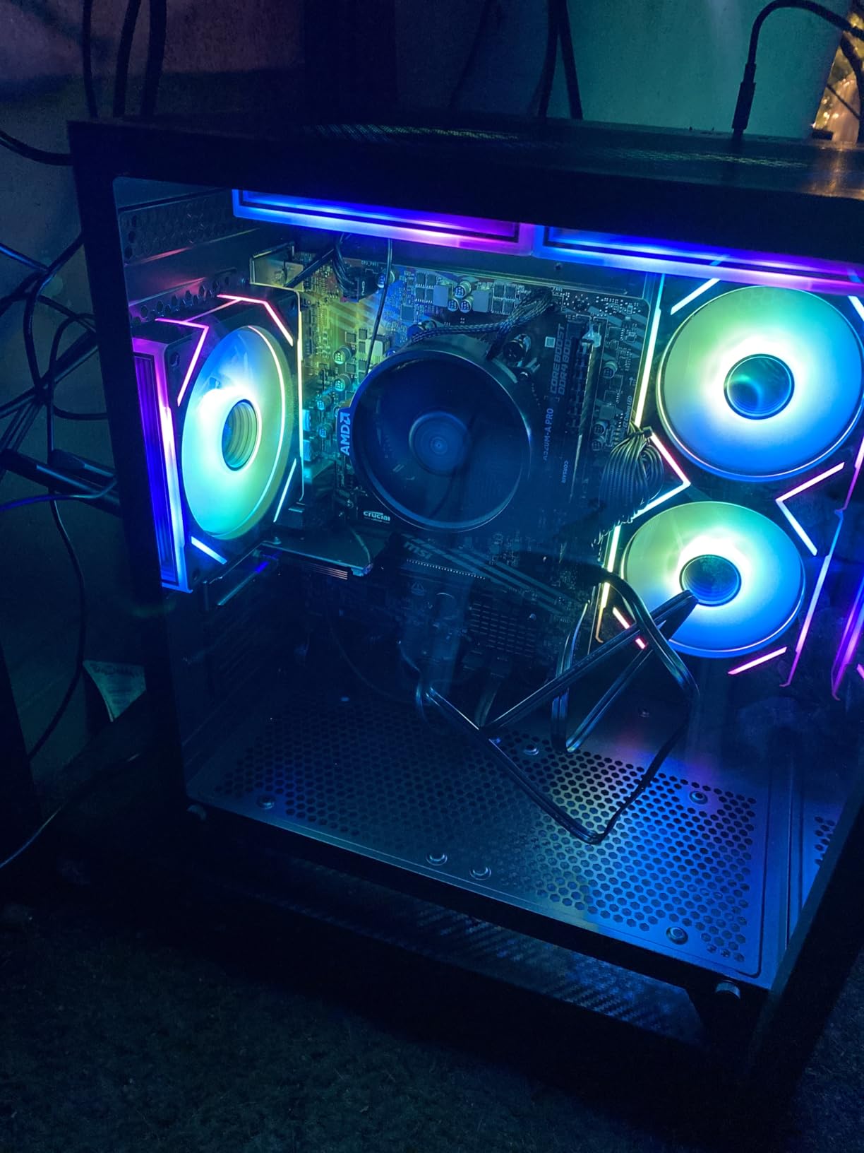 YAWYORE Gaming PC Desktop Computer, Ryzen 7 5700X,RTX 5060,32GB DDR4 RAM and 1TB M.2 NVMe SSD, 240 Liquid Cooler, ARGB Fans,Game Design Office - Customer Photo 3