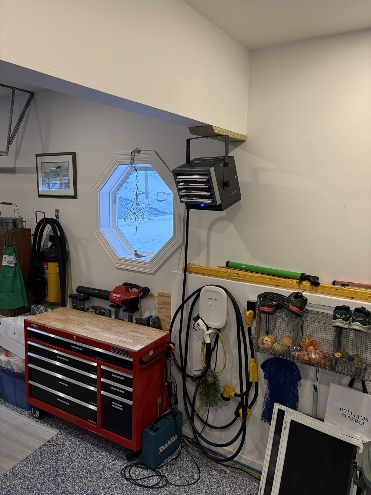 InoKraft 7,500W Electric Garage Heater, Wire: 8 AWG, Plug: NEMA 14-50P, Remote, Ceiling Mount, Digital Thermostat, 240 Volt, 24-Hour Timer, Overheat Protection, ECO Mode, Ideal for Garage - Customer Photo 2