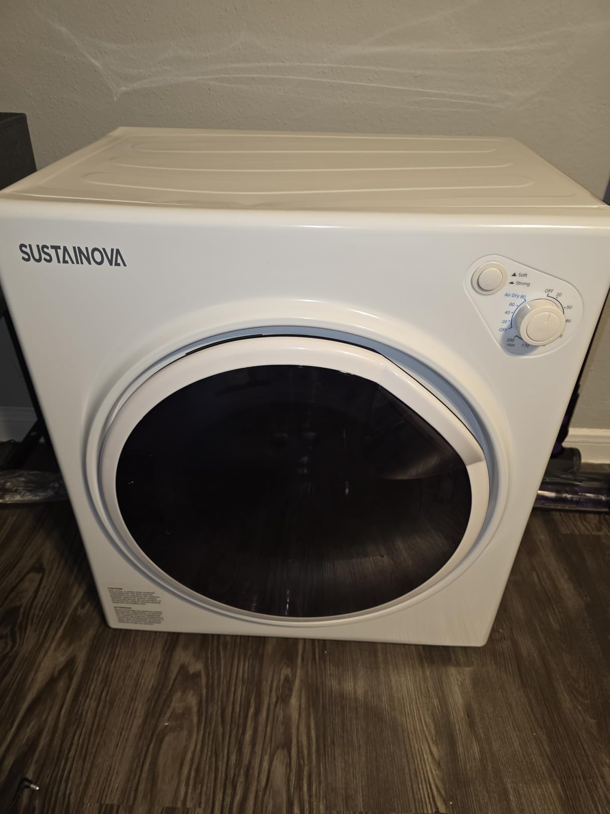 Elevon 1500W Portable Clothes Dryer, 3.5 cu.ft Electric Drying Machine for Laundry with Steel Tub for Apartment, Dorms, Compact Dryer for Small Space, Black/White - Customer Photo 1