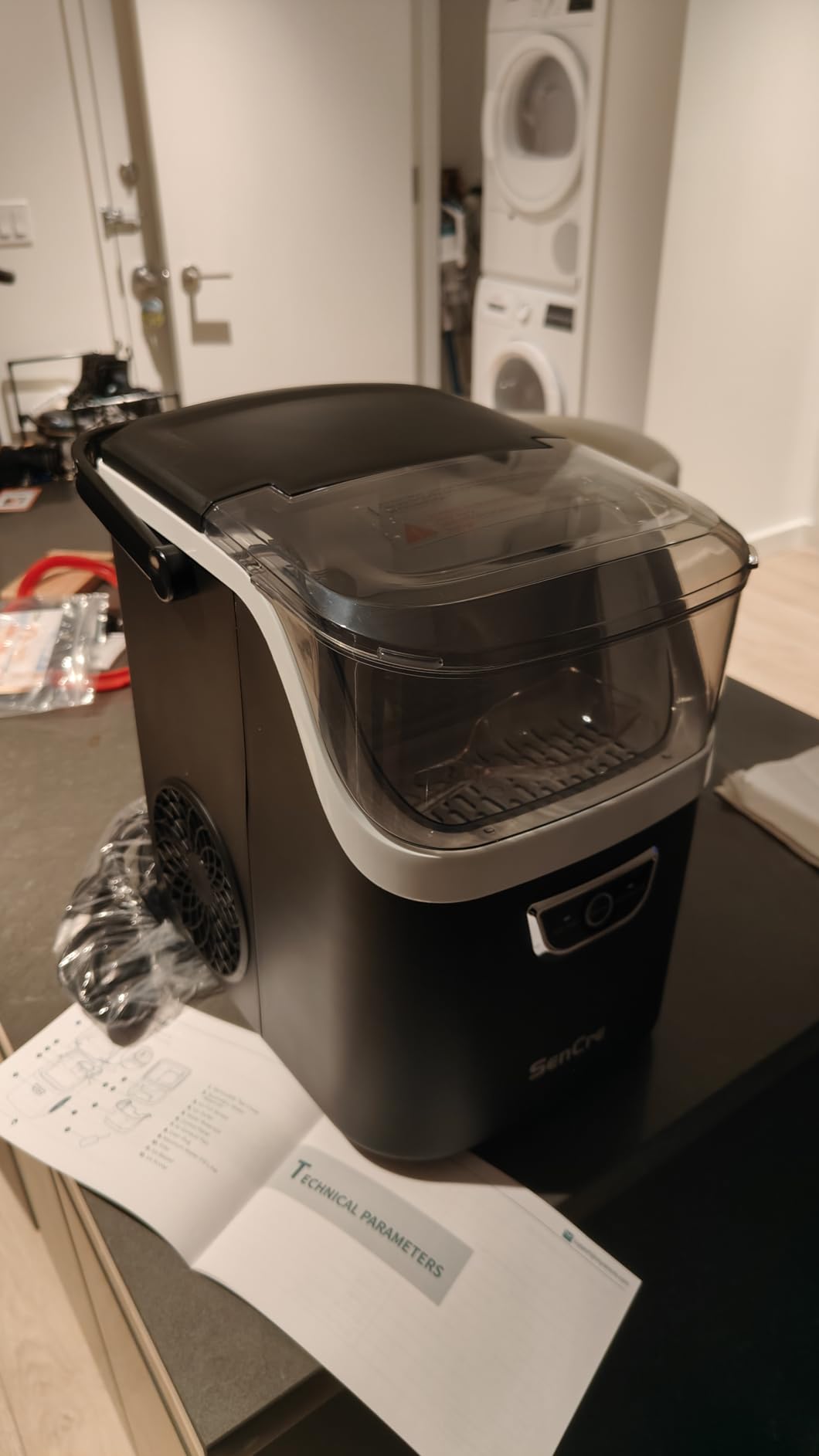 SenCre Nugget Ice Maker Countertop with Handle, Ready in 5 Mins, 40lbs/Day Soft Sonic Ice, Auto-Cleaning Portable Ice Machine for Home Kitchen Office Party & Large Families - Customer Photo 1