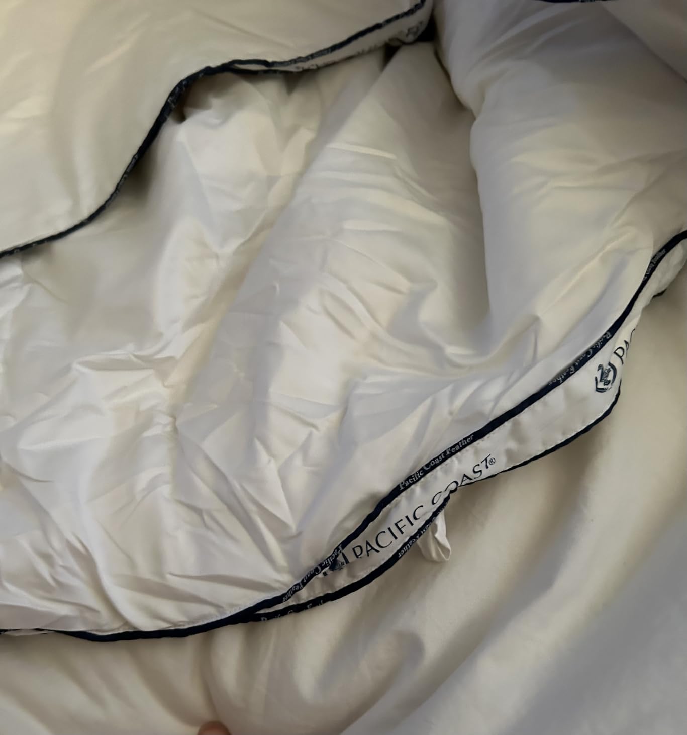 Pacific Coast Goose Feather Down Fiber Comforters King Size, Heavyweight Thickened Winter Duvet Insert, Ultra-Soft, Fluffy, Breathable, Hotel Luxury Bedding Comforters, 8 Tabs, 106