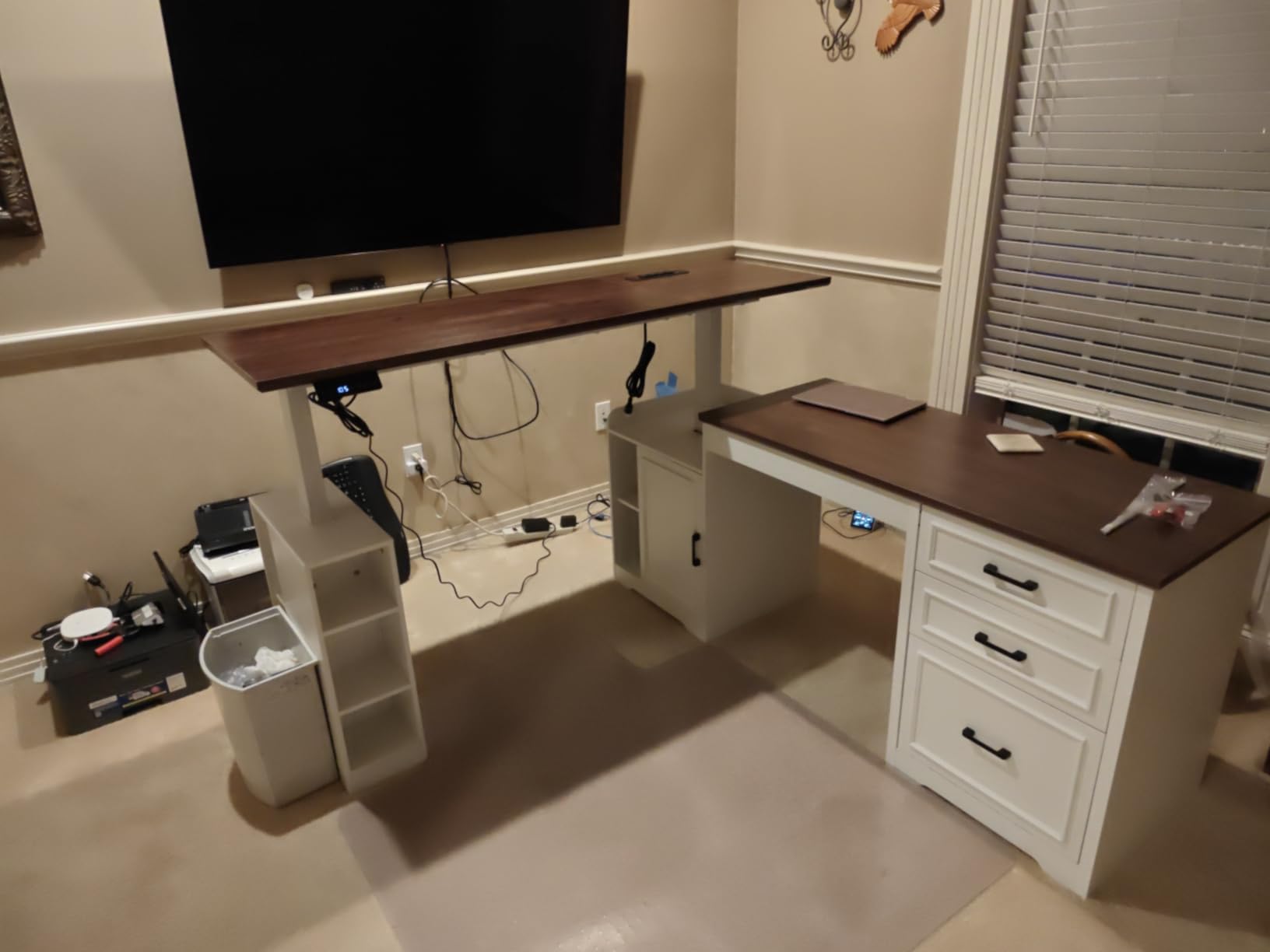 SEDETA Farmhouse L Shaped Electric Standing Desk, 63