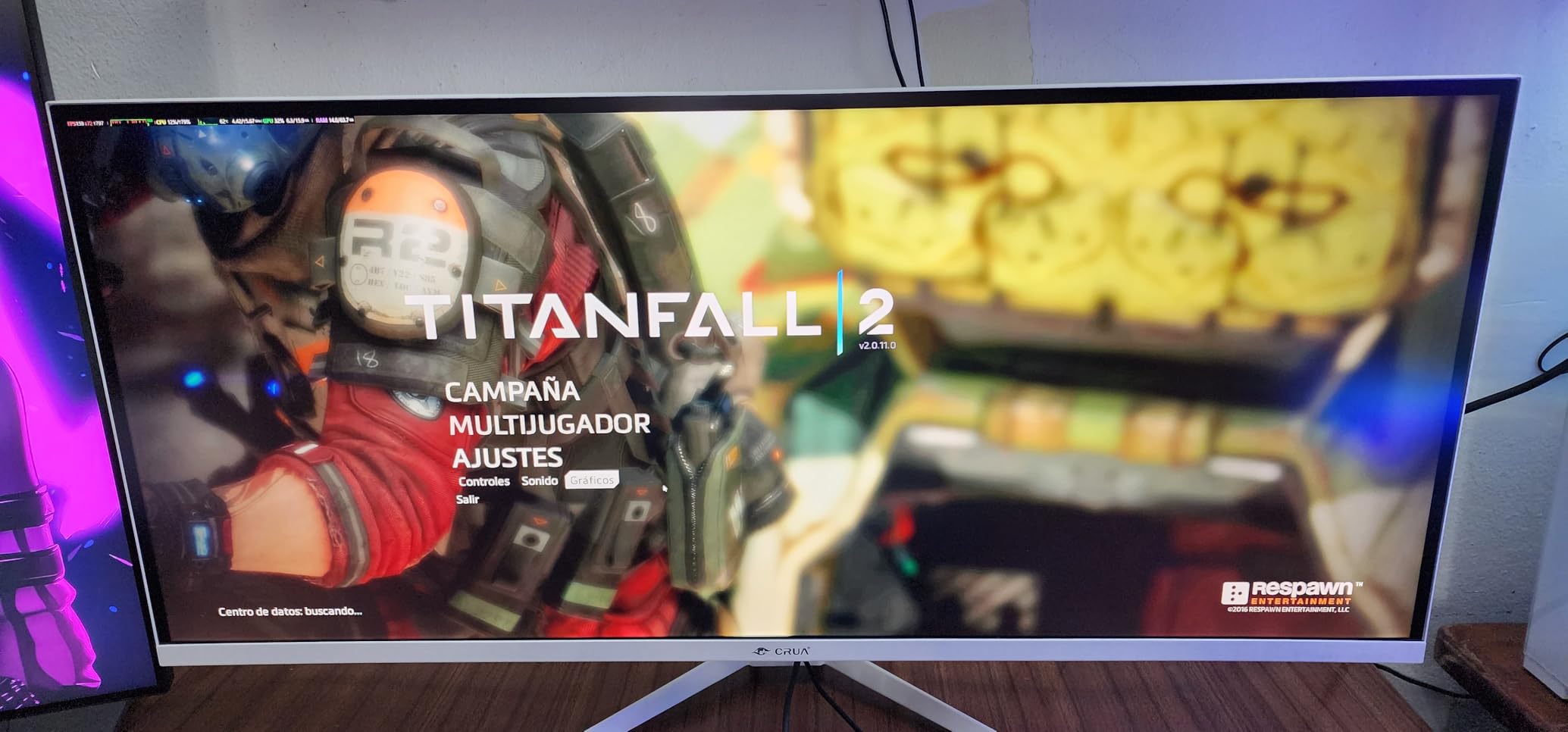 CRUA 34'' White Gaming Monitor, 165HZ/144HZ, WQHD(3440x1440P) IPS UltraWide Screen Computer Monitors with Built-in Speakers, Supports FreeSync, 120% sRGB, HDMI 2.0 & DP 1.4, Wall Mountable Installs - Customer Photo 1