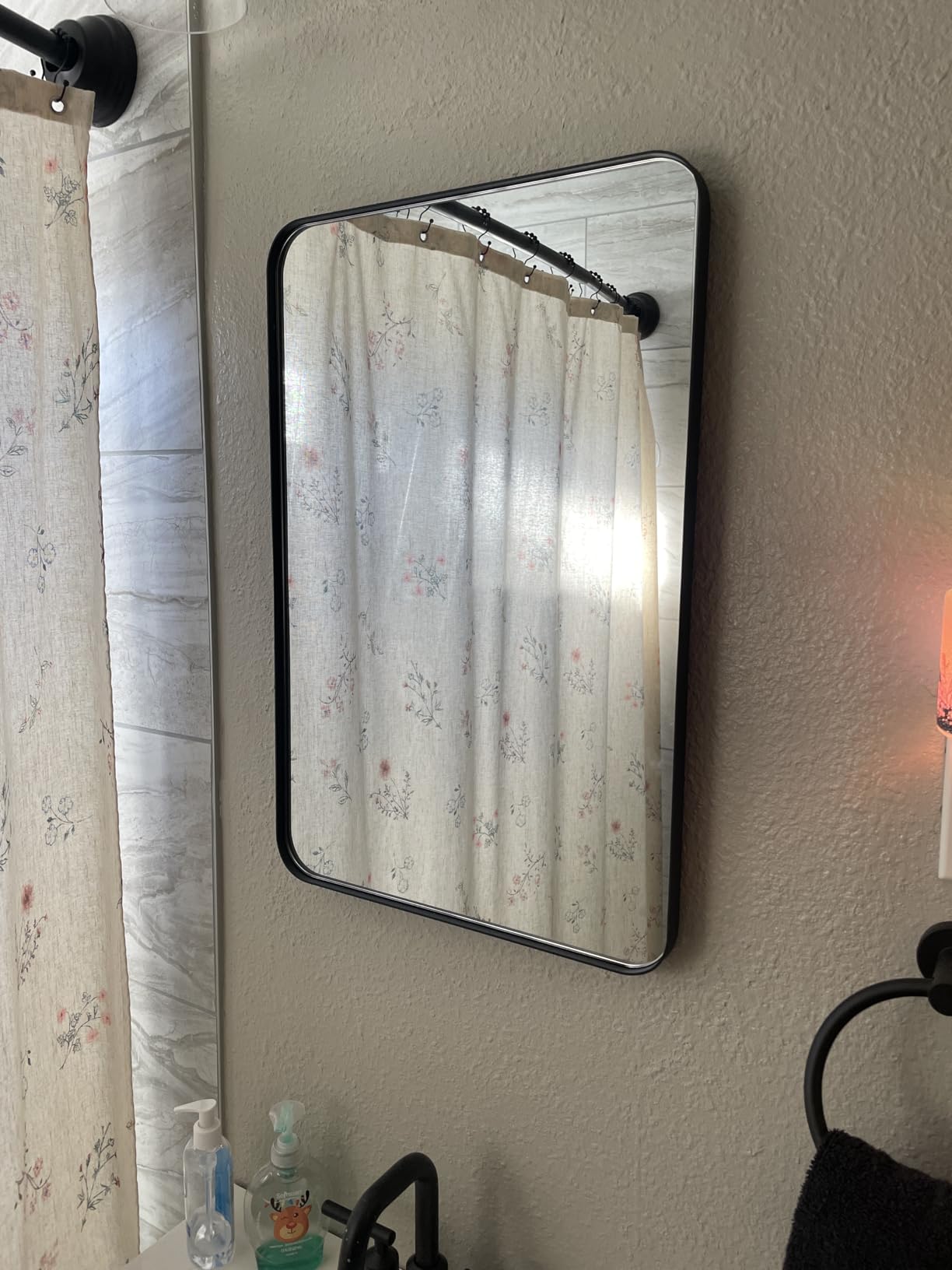 Venlus Medicine Cabinet with Mirror, 16x24 Fully Assembled Recessed or Wall-Mounted Bathroom Mirrored Cabinet with Adjustable Storage Shelves for Vanity, Metal, Black - Customer Photo 1