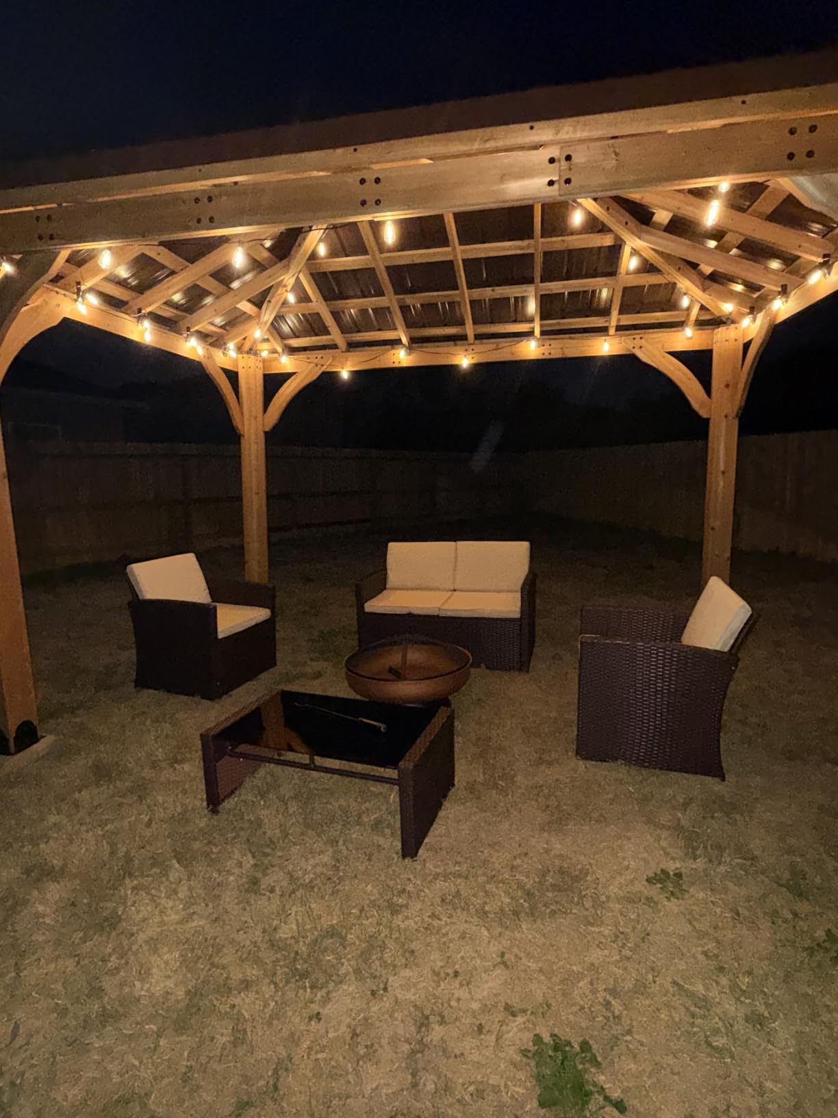 6-Piece Outdoor Patio Furniture Set - Sectional Sofa, Dining Table & Chairs Included, All-Weather Dining Set with Ottoman, Grey Wicker and Grey Cushions - Customer Photo 2