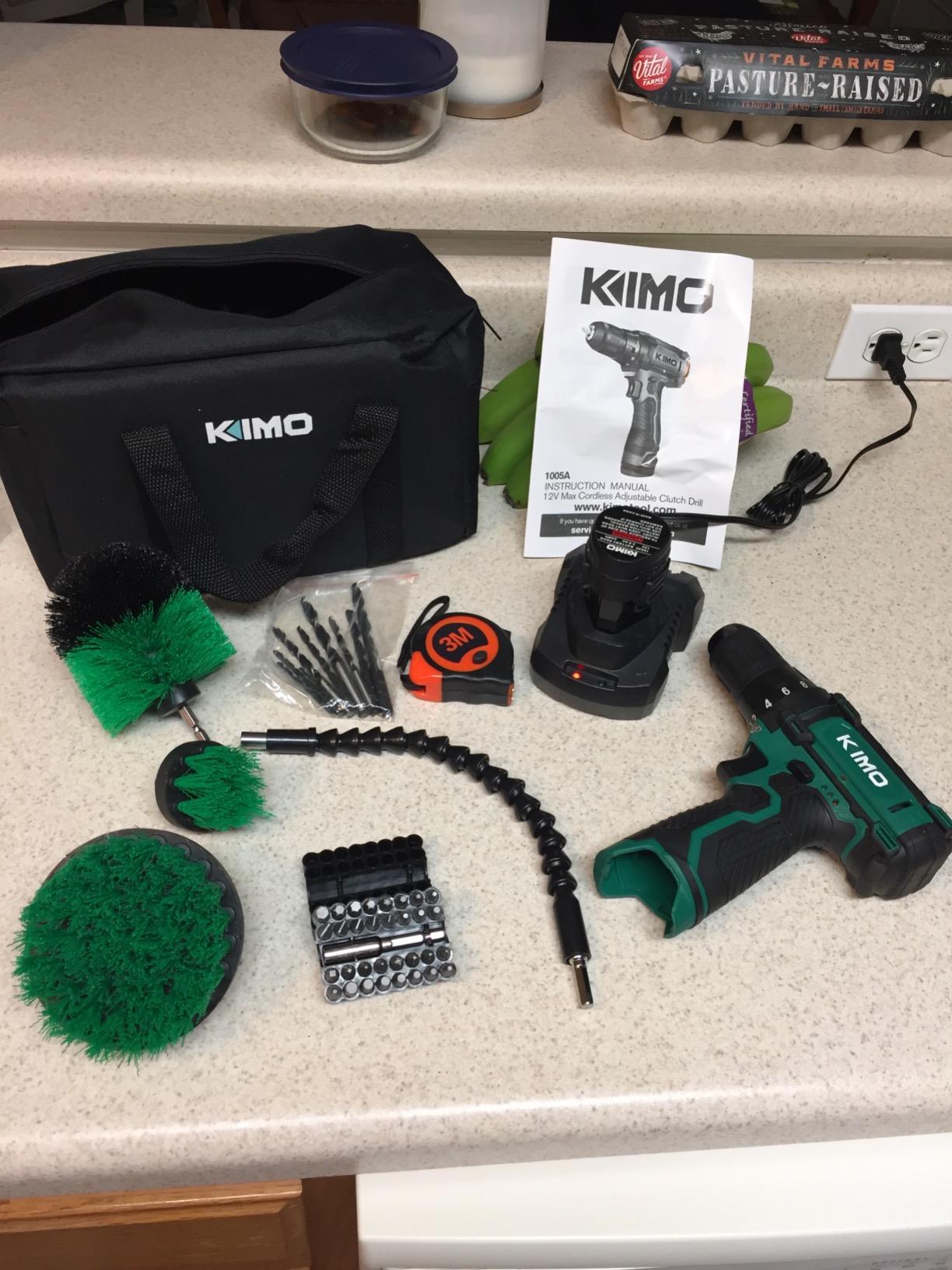 KIMO Impact Wrench 1/2 Cordless, 1200N.m (900ft-lbs), 4000RPM, 9-Piece Drill & Driver Set, 4Sockets Impact Drill for Car Tires, Safety Lock, 2x4000mAh Battery, Variable Modes Power Smart Impact Wrench - Customer Photo 1