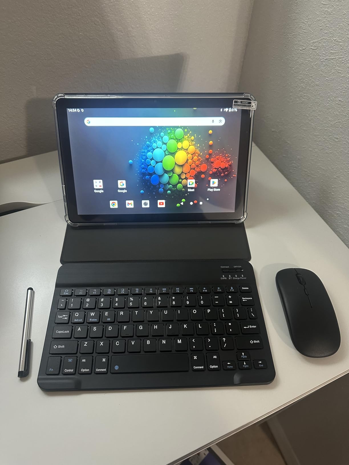 2026 Android 15 Tablet with Keyboard - 26GB+256GB+2TB Expand, Octa-Core, Gemini AI, 2.4G/5G Wifi, 8000mAh, Widevine L1, Dual Camera, 10 Inch 2 in 1 Tablets with Case, Mouse, Stylus (Green Case) - Customer Photo 2