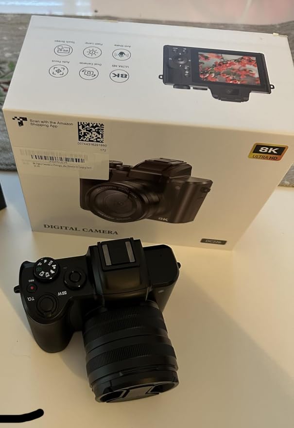 8K Digital Cameras for Photography with WiFi, Autofocus 88MP Vlogging Camera for YouTube with Dual-Lens, 16X Digital Zoom Point and Shoot Camera, 3.2