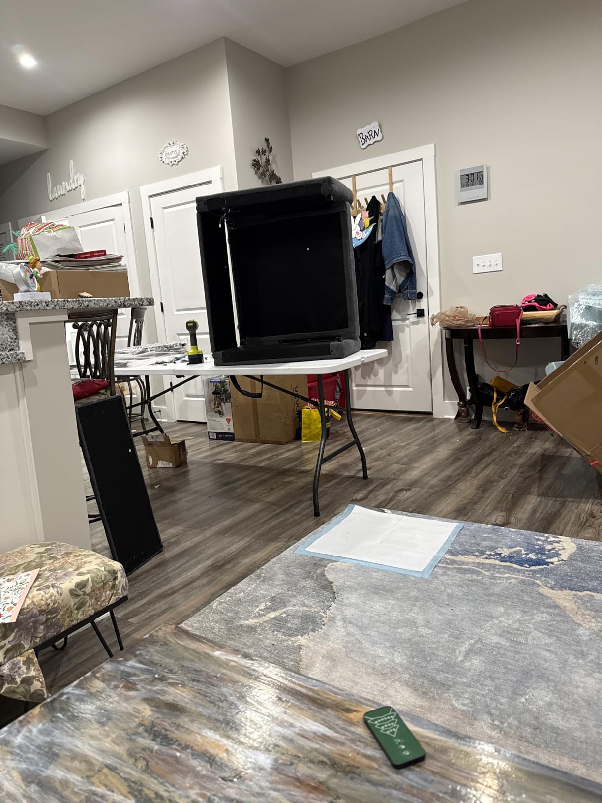 Convertible Sleeper Chair-Fabric Futon Sofa Bed, Single Sleeper Sofa, Small Couch Bed with USB Port, Foldable Table, Pillow, Adjustable Backrest for Dorm/Bedroom/College Darkgrey - Customer Photo 2