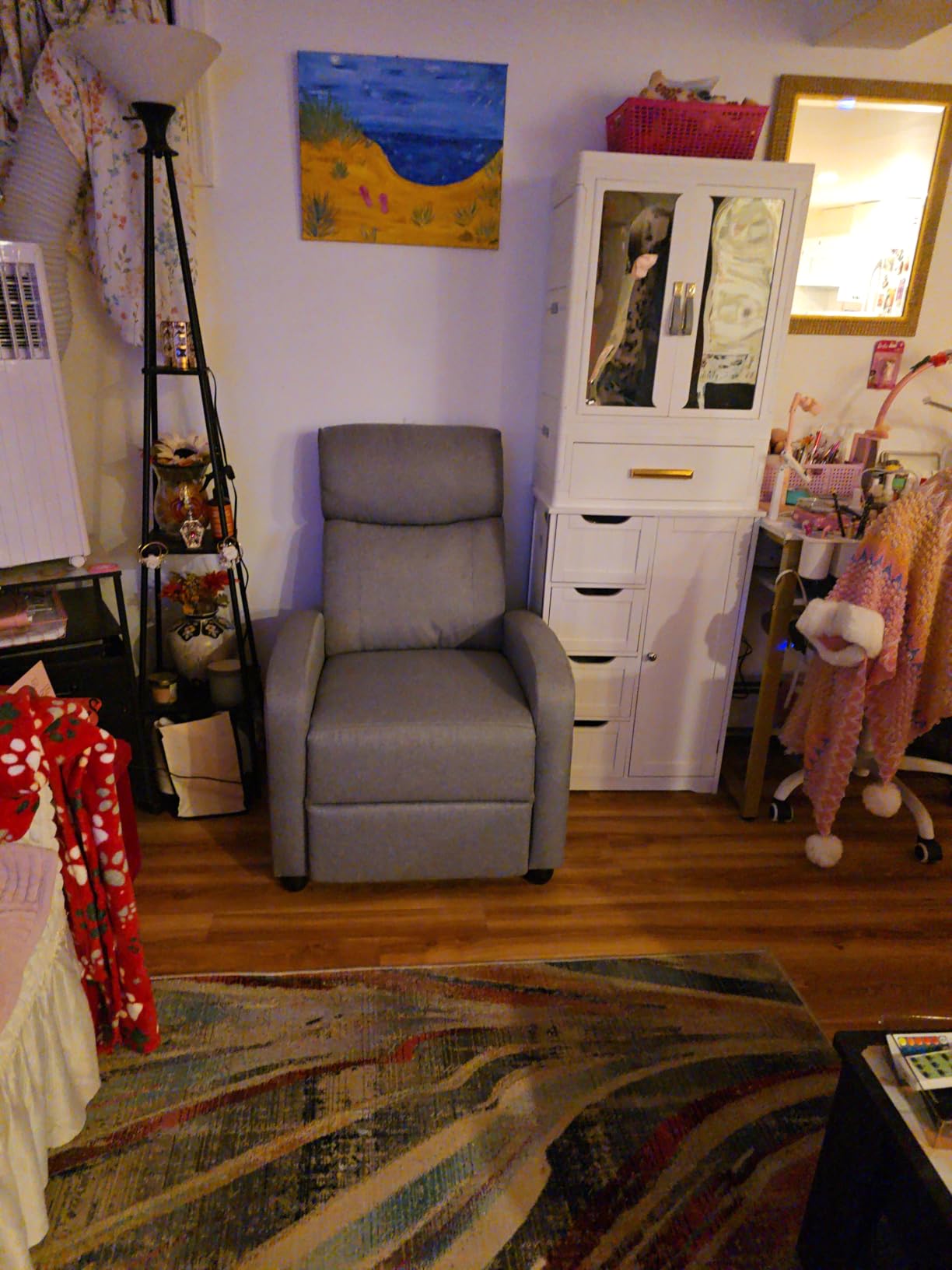 Sweetcrispy Recliner Chair Fabric Recliner Sofa No Massage, Home Theater Seating with Lumbar Support, Adjustable Push Back Overstuffed High-Density Sponge Reclining for Living Room, Slate Gray - Customer Photo 1