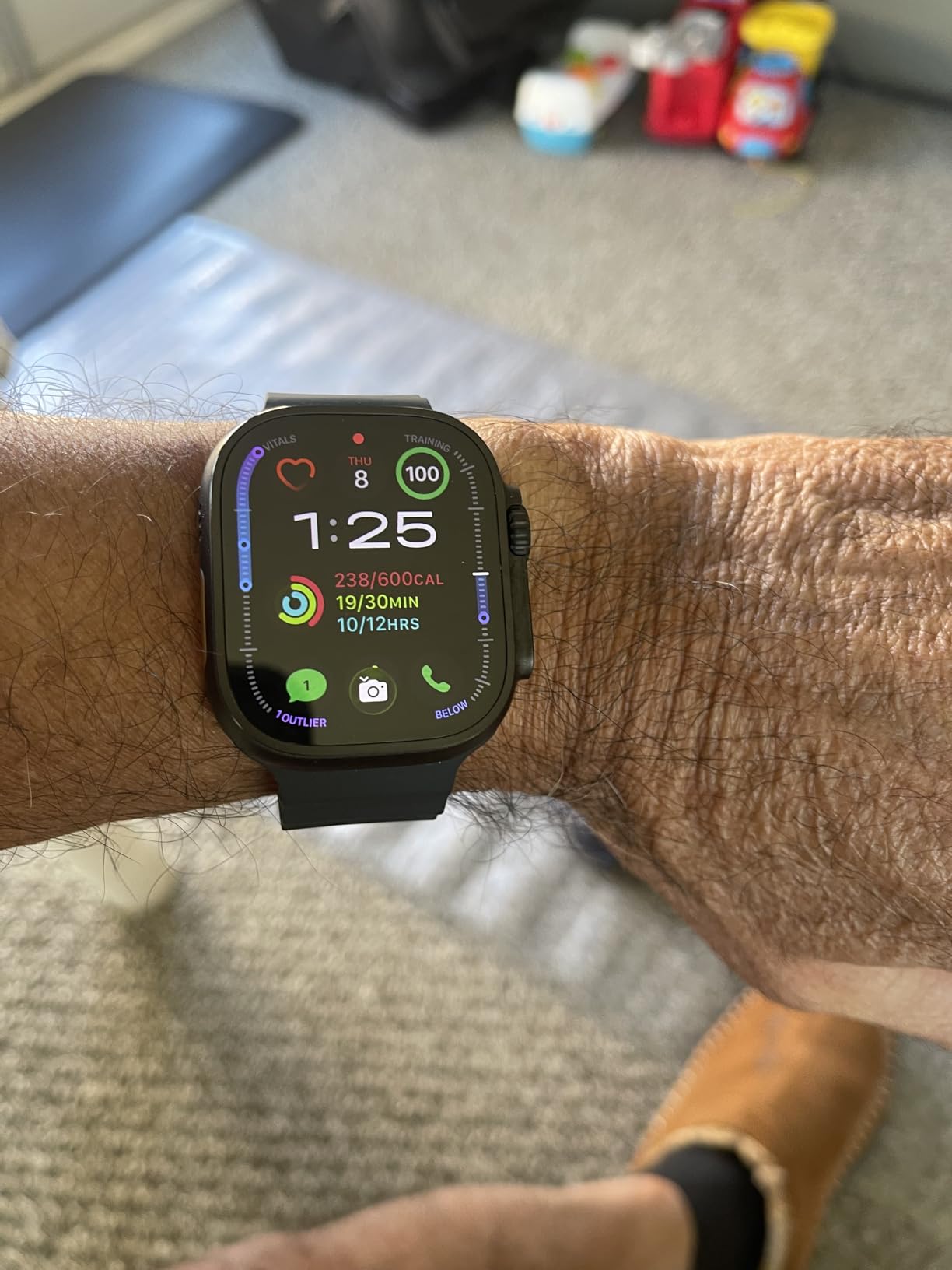 Apple Watch Ultra 3 [GPS + Cellular 49mm] Running & Multisport Smartwatch w/Rugged Titanium Case w/Black Ocean Band. Satellite Communications, Advanced Health & Fitness Tracking - Customer Photo 2