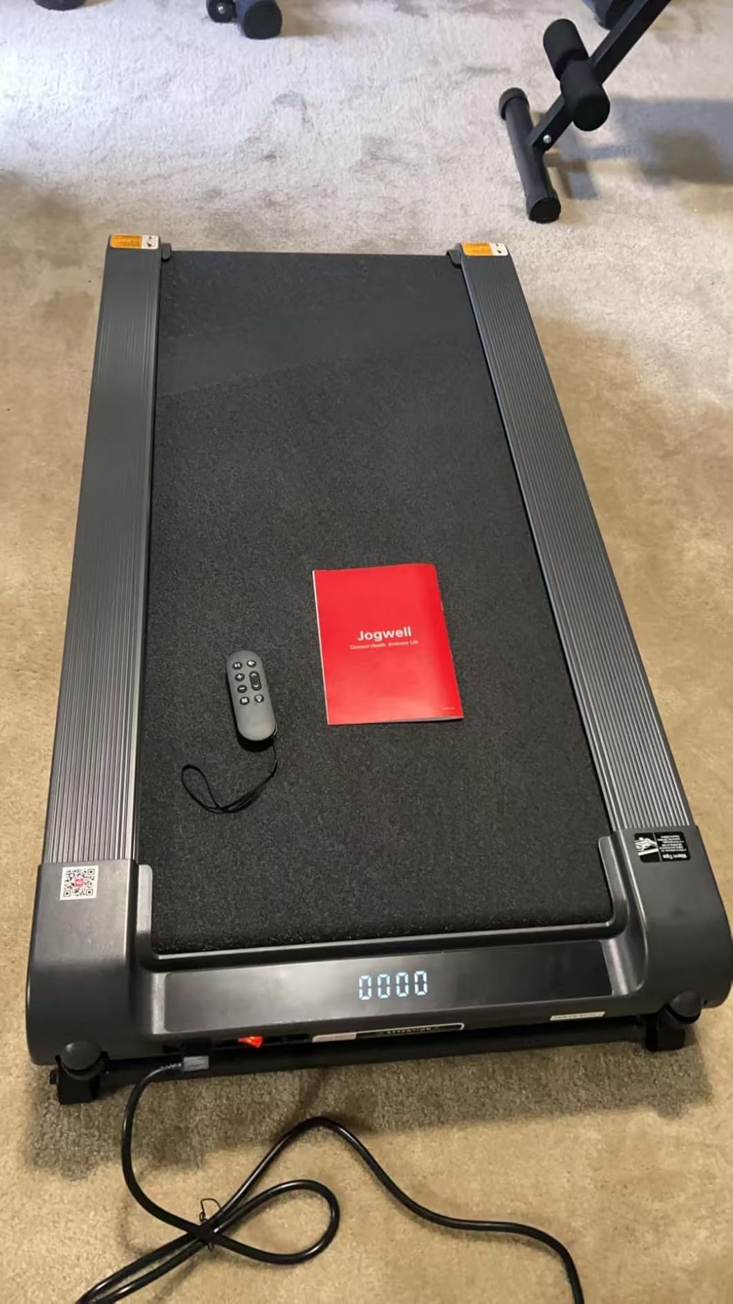 Jogwell Walking Pad Treadmill with 20%/15%/12% Auto Incline, Max 400/350lbs Capacity Treadmills for Home Office Under 35dB, Spacious Running Belt, Vertical Storage, 3/3.5HP Brushless Motor, Smart APP - Customer Photo 3
