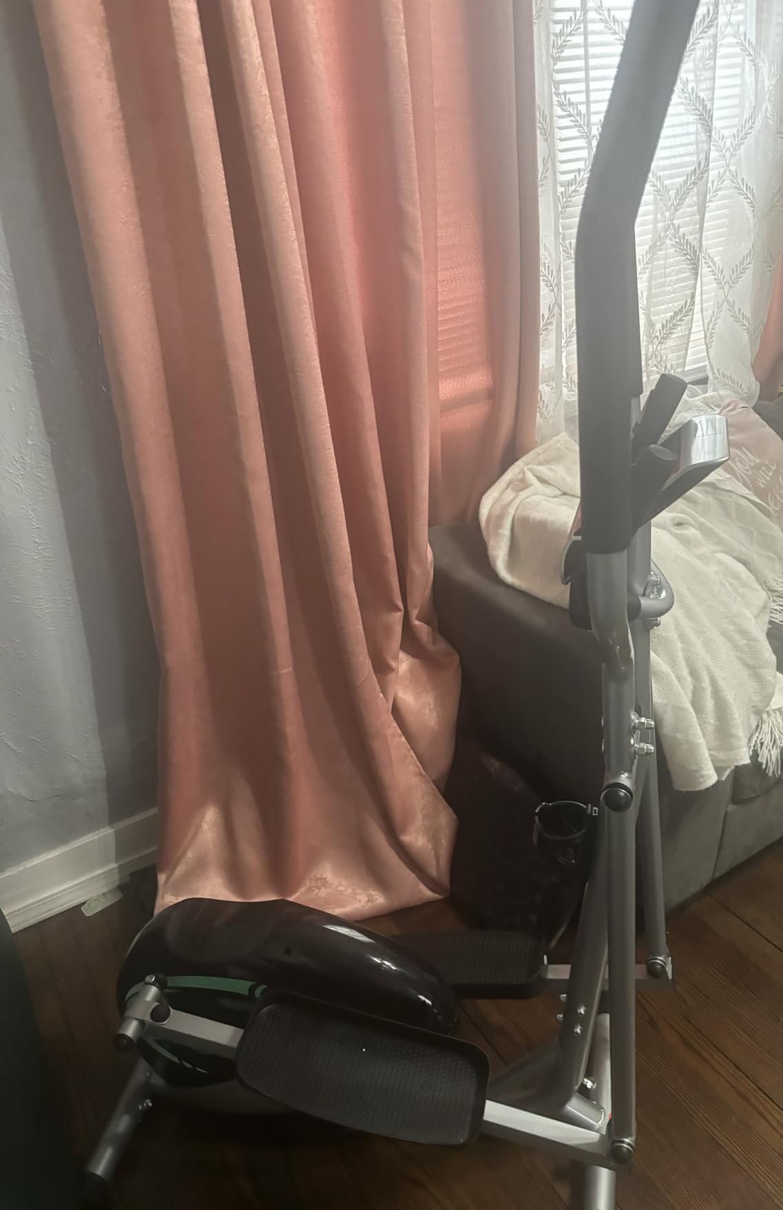 THERUN Elliptical Machine for Home, Hyper-Quiet Elliptical Exercise Machine, Compact Elliptical Trainer w/8 Levels Adjustable Resistance, 6KG Flywheel, Pulse Sensor, LCD Monitor - Customer Photo 2