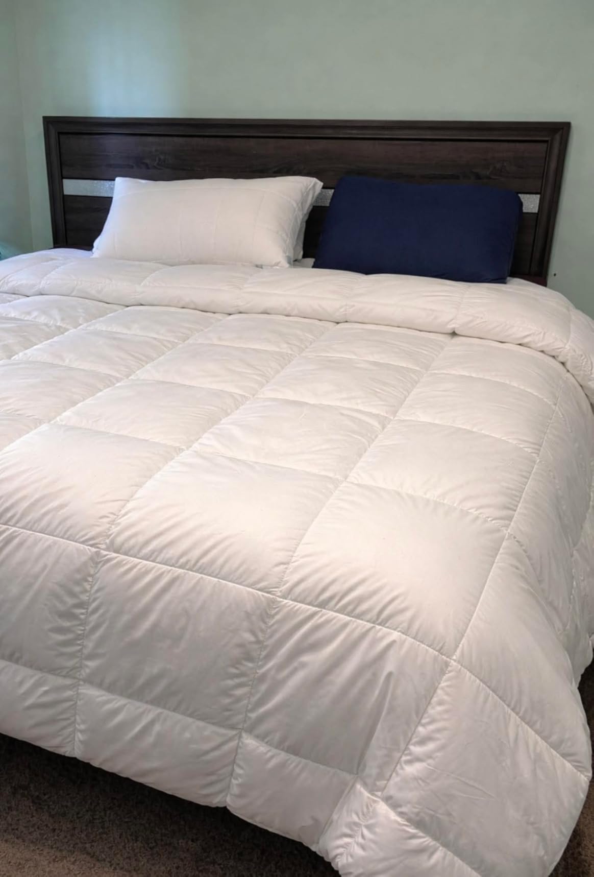 THX9ZRNM 75% Canadian Goose Down Comforter King Size, Ultra Soft 100% Cotton Fabric, 850 Fill Power All Season Duvet Insert, Hotel Luxury Bedding Comforters (White,106