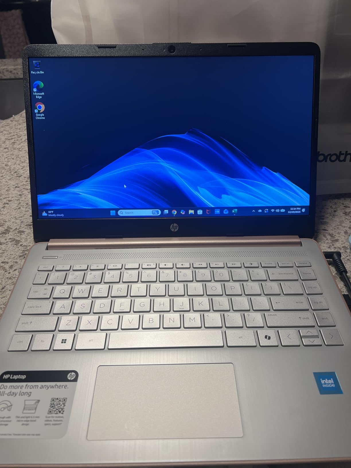 HP 14 Inch Laptop Student Business, Microsoft 365, Copilot AI, Intel N150, 16GB RAM, 1.1TB Storage(128GB UFS+1TB Cloud Storage), 11-Hr Long Battery Life, Sliver Laptop, Alpacatec Accessories - Customer Photo 2