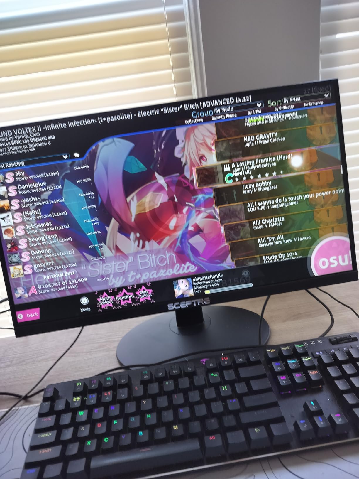 Sceptre New 22-Inch Gaming Monitor, FHD 1080p, Up to 144Hz, HDMI, DisplayPort, Built-in Speakers, Machine Black (E225W-FW144 Series, 2026) - Customer Photo 1