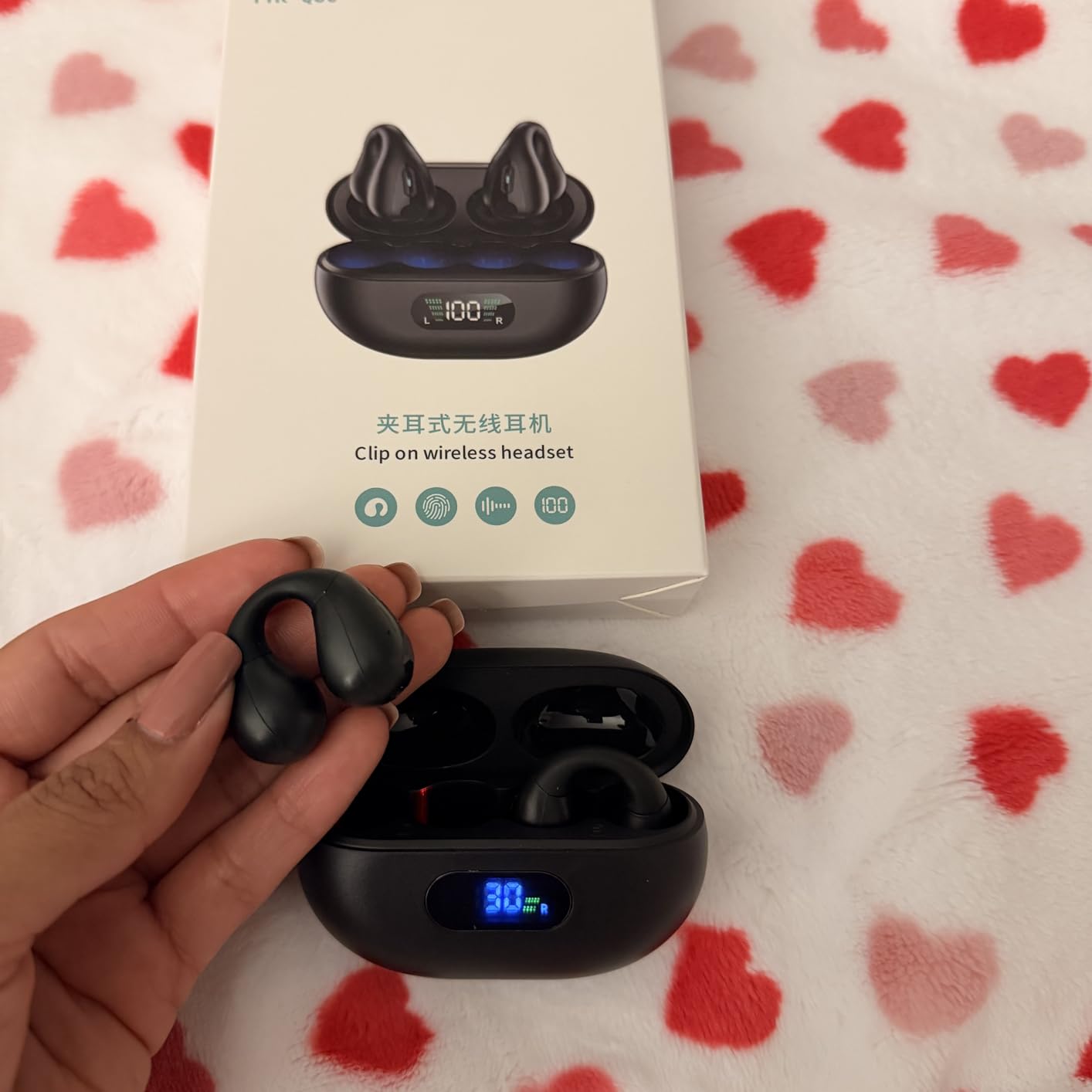 Hybrid Active Noise Cancelling Wireless Earbuds 80 Hrs Playtime Hi-Res Stereo Sound Bluetooth Headphones with Transparency Mode Ear Buds with Earhooks ANC Sports Earphones for Workout Running Travel - Customer Photo 4