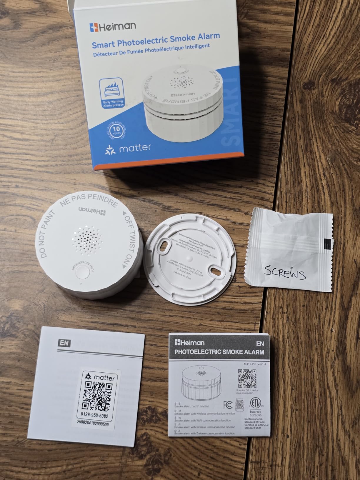 Heiman Matter Smoke Detector, Smart Photoelectric Fire Alarm, Ul217-9Th Listed, Battery Powered, Real-Time Notification, Compatible With Smartthings, Home Assistant, Mini Portable For Home, Rv, Travel - Customer Photo 1