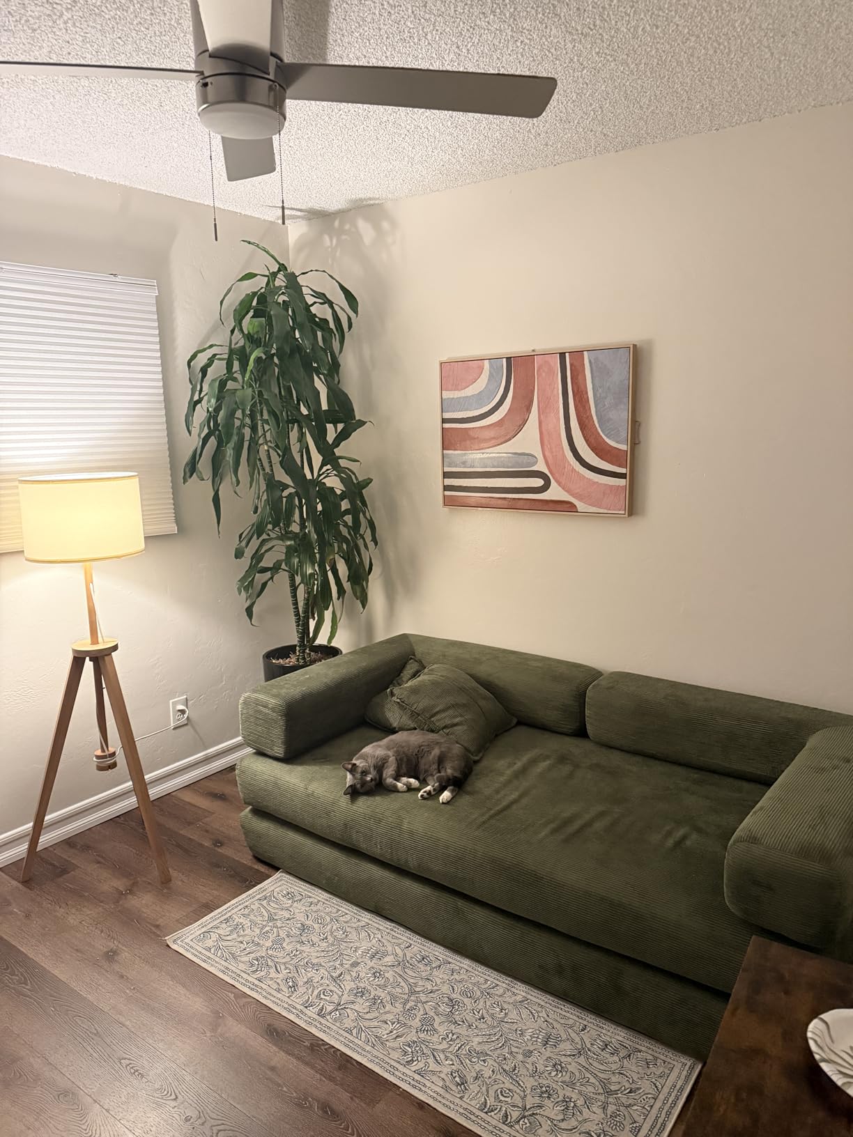 HANXIN Convertible Sleeper Sofa Bed, 78 Inch Folding Floor Mattress Couch with Fixed-Shape Frame, Futon Boneless Couch Lounge Loveseat with Pull Out Bed, No Assembly Required, Grey - Customer Photo 3