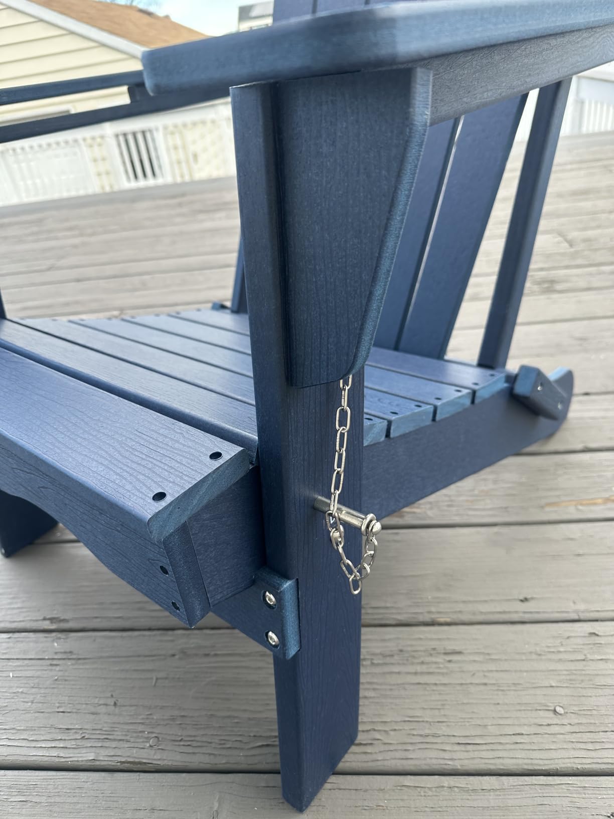 THOEOE Adirondack Chair, Folding All-Weather Outdoor HDPE Patio Chair with Cup Holder, Black - Customer Photo 1