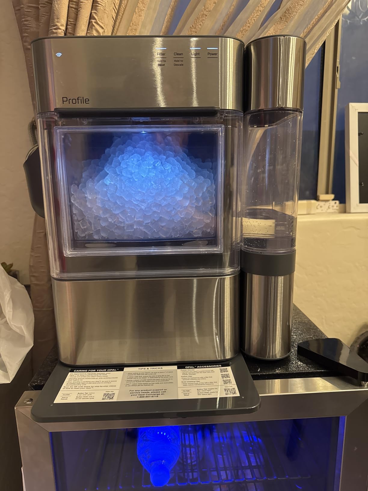 GE Profile Opal 2.0 Ultra Nugget Ice Maker with Side Tank and Scale Inhibiting Filter, Scoop Included, 38 lbs in 24 Hours, Pellet Ice Machine with WiFi & Smart Connected, Stone White - Customer Photo 1