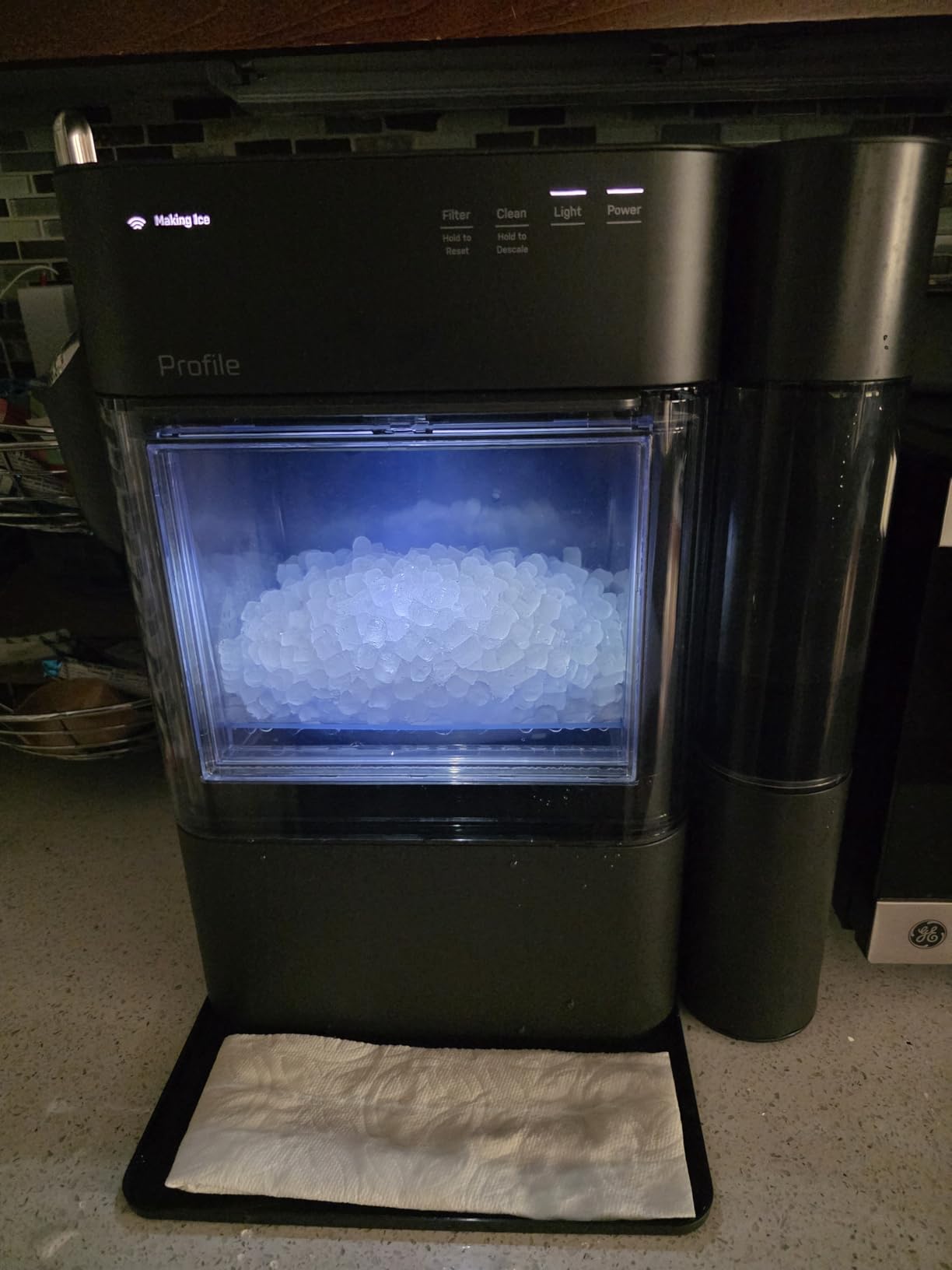 GE Profile Opal 2.0 Ultra Nugget Ice Maker with Side Tank and Scale Inhibiting Filter, Scoop Included, 38 lbs in 24 Hours, Pellet Ice Machine with WiFi & Smart Connected, Stone White - Customer Photo 4