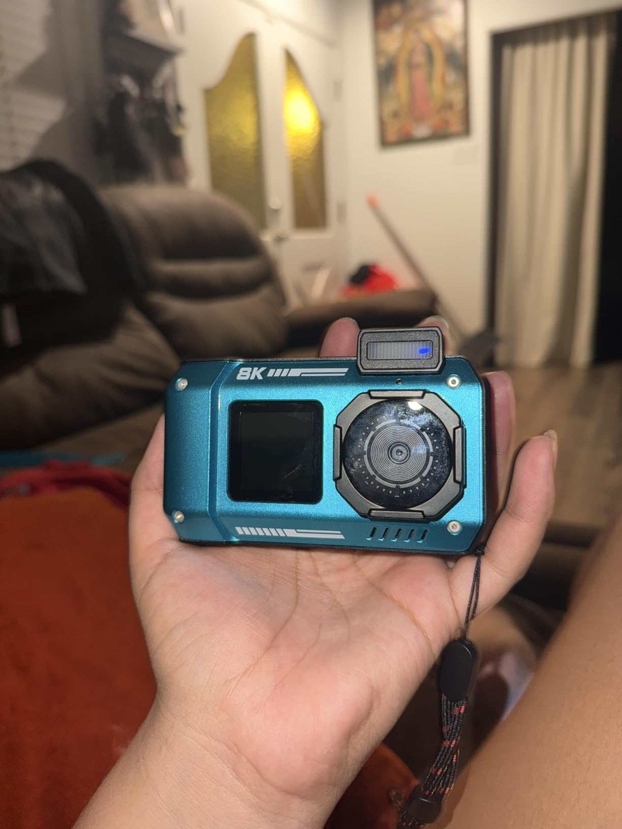 UHD 8K Underwater Camera, 70MP 33FT WiFi Waterproof Digital Camera with 64GB Card, Auto Focus Waterproof Dual-Screen Selfie 2500mAh Battery, 18X Floatable Digital for Snorkeling, Orange Customer Review UHD 8K Underwater Camera, 70MP 33FT WiFi Waterproof Digital Camera with 64GB Card, Auto Focus Waterproof Dual-Screen Selfie 2500mAh Battery, 18X Floatable Digital for Snorkeling, Orange - Customer Photo 1