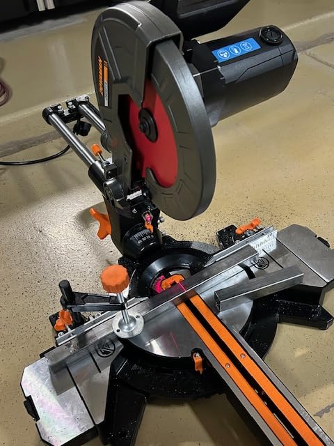 DOVAMAN Updated 10-Inch Dual Bevel Sliding Miter Saw, Multi-Material Cutting w/ 3 x TCT Blades, 2-Speed 5000/3200 RPM, LED Shadow Line, 0-45° Bevel & Miter Cut, Max Cut 3.5