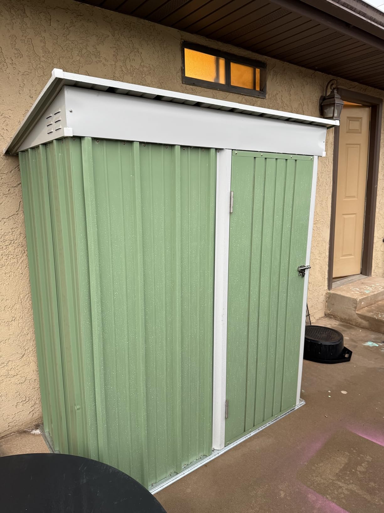 UDPATIO Storage Shed 8 x 10 FT, Resin Sheds & Plastic Outdoor Storage with Floor Large Clearance Outdoors Garden Tool Shed Tuff Outside Patio Shed with Lockable Door for Bike, Garbage Gray White - Customer Photo 1
