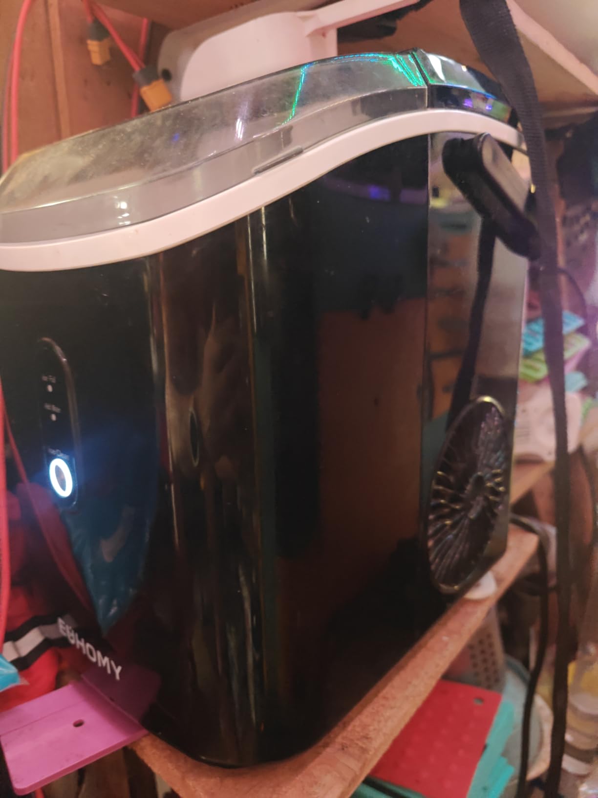 EUHOMY Nugget Ice Maker Countertop with Handle, Ready in 6 Mins, 35lbs Per Day, Removable Top Cover, Auto-Cleaning, Portable Sonic Ice Maker with Basket and Scoop, for Home/Party/RV/Camping - Customer Photo 1