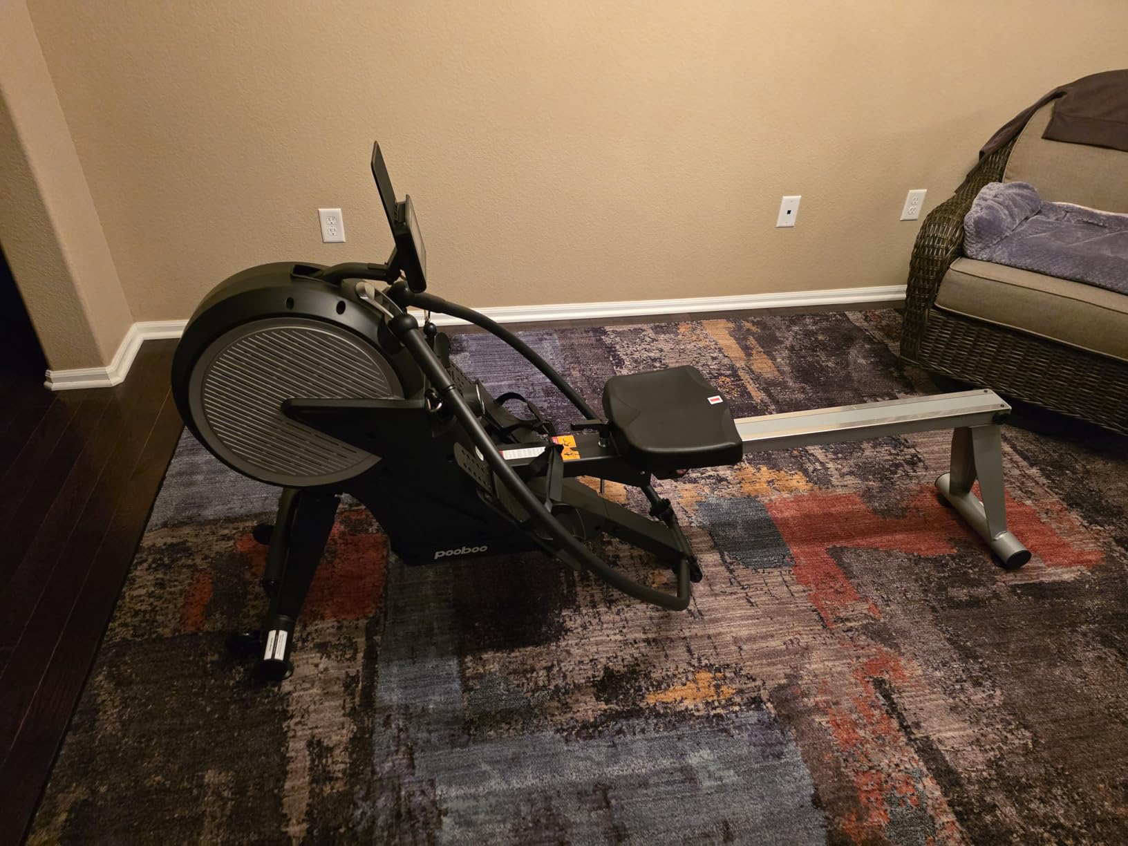 pooboo Rowing Machines for Home, Dual Wind & Magnetic Resistance, Foldable Row Machine 400 LB Weight Capacity, 14 Levels Resistance Quiet Rowers for at Home Exercise, App Supported - Customer Photo 2