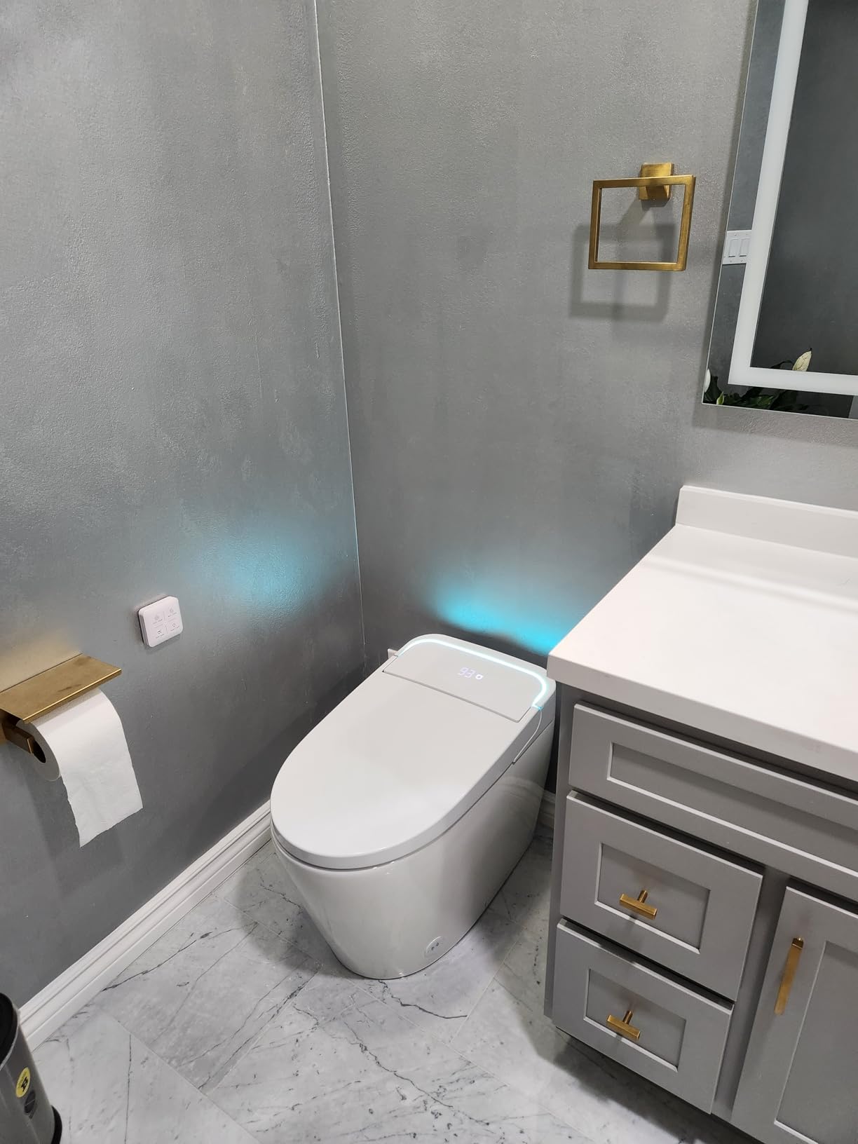 Smart Toilet with Bidet Built-in: Bidet Toilet with Child Seat & Tank, 4 Washing Modes Toilet Bidet Heated Seat, One Piece Toilet with Dryer Remote Foam Shield Foot Sensor, Auto Lid&Seat, ADA Comfort - Customer Photo 2